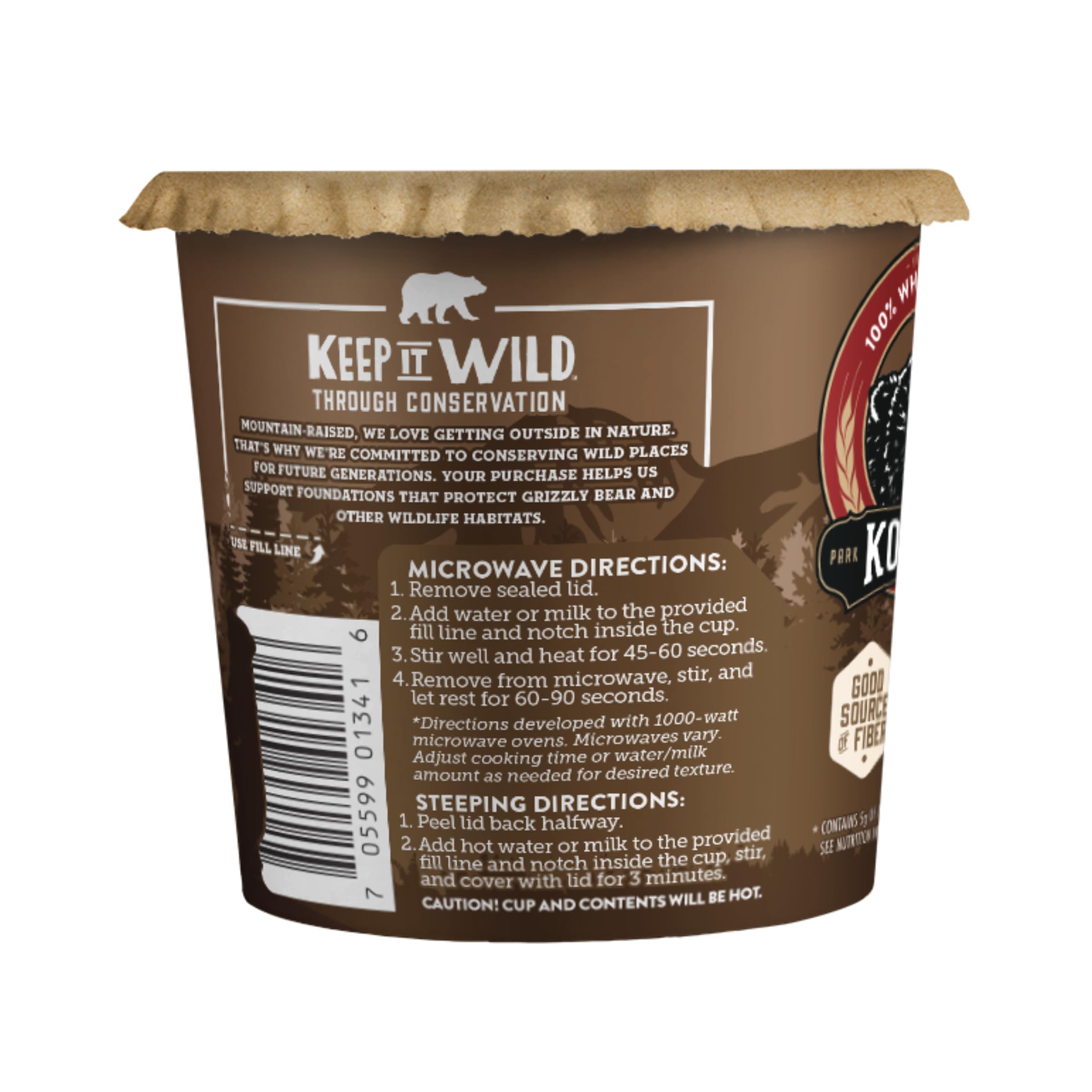 Kodiak Cakes Farina d'avena proteica con gocce di cioccolato in una tazza, pentola per porridge istantaneo, colazione sana, 100% avena integrale, 14 g di proteine per tazza, 60 g (confezione da 12)
