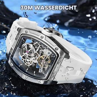 FORSINING Automatic Watch Men Mechanical Skeleton Watch with Visible Movement Waterproof 50M Luxury Design for Dad Boyfriend Brother