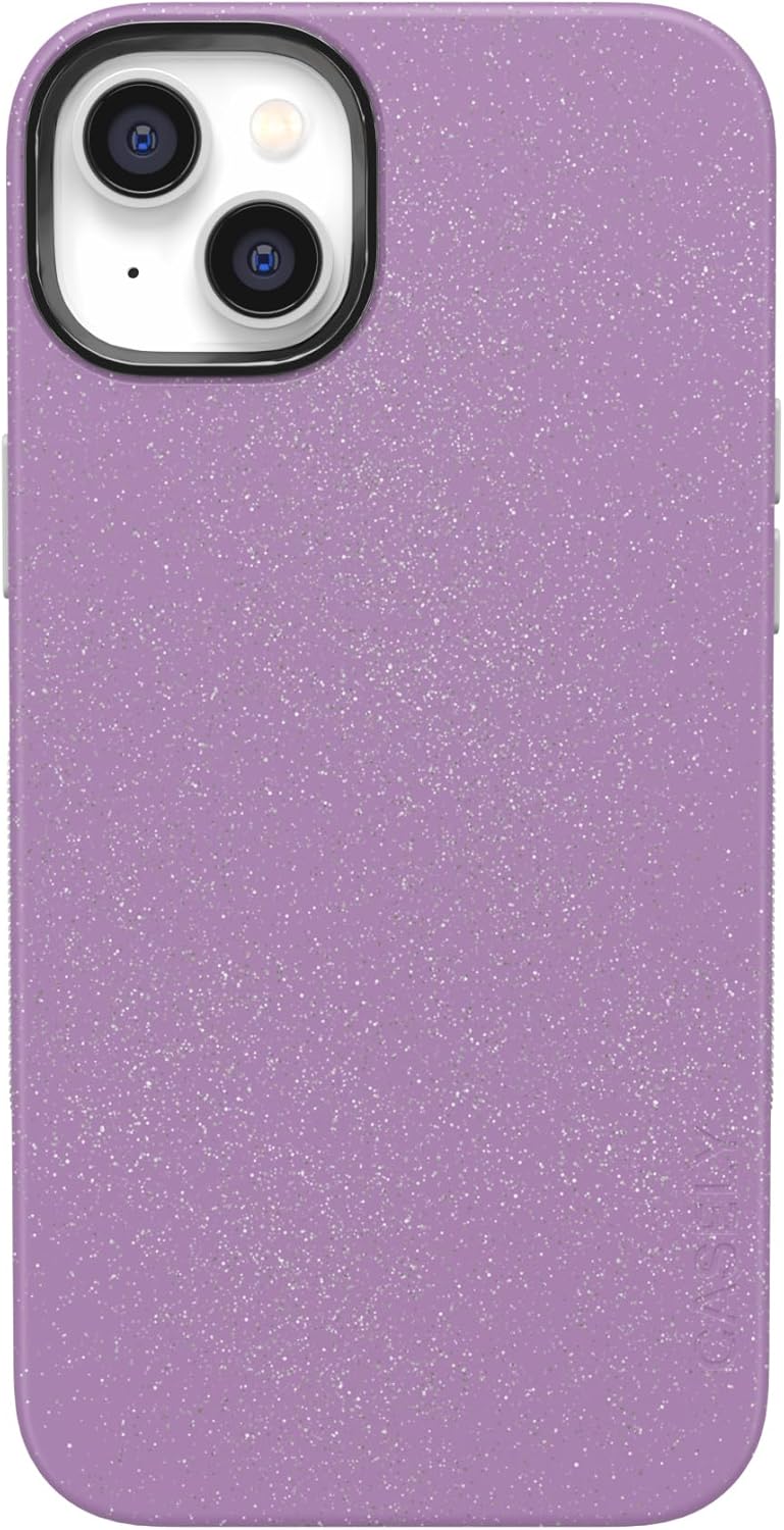 Casely iPhone 14 Case | Lavender Waves | Purple Shimmer | Bold Protective Design | Compatible with MagSafe