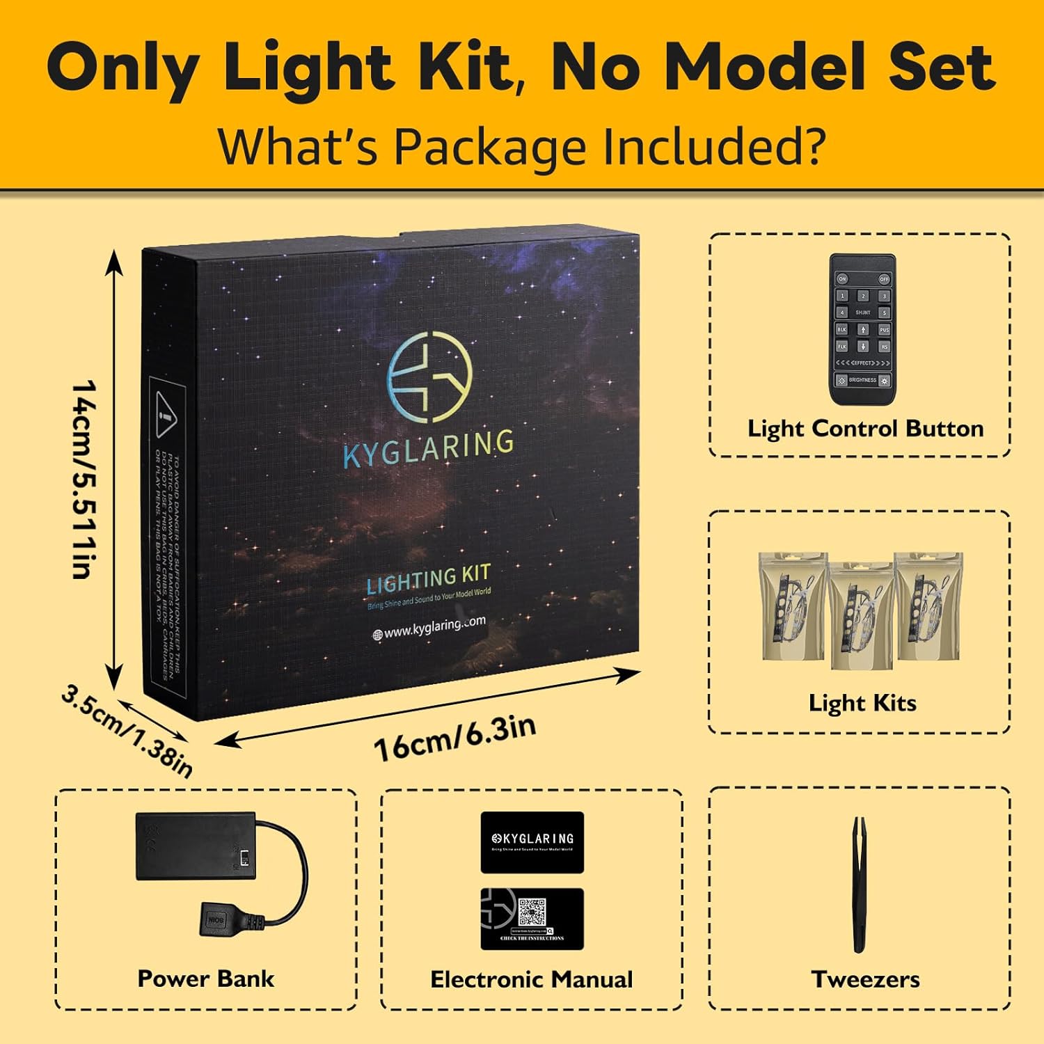 Kyglaring Light Kit Compatible with Lego Iron Man Mark 3 Collectors' Edition 76344 Building Set, Upgraded Remote Control, Lights Only, No Model, Remote Version