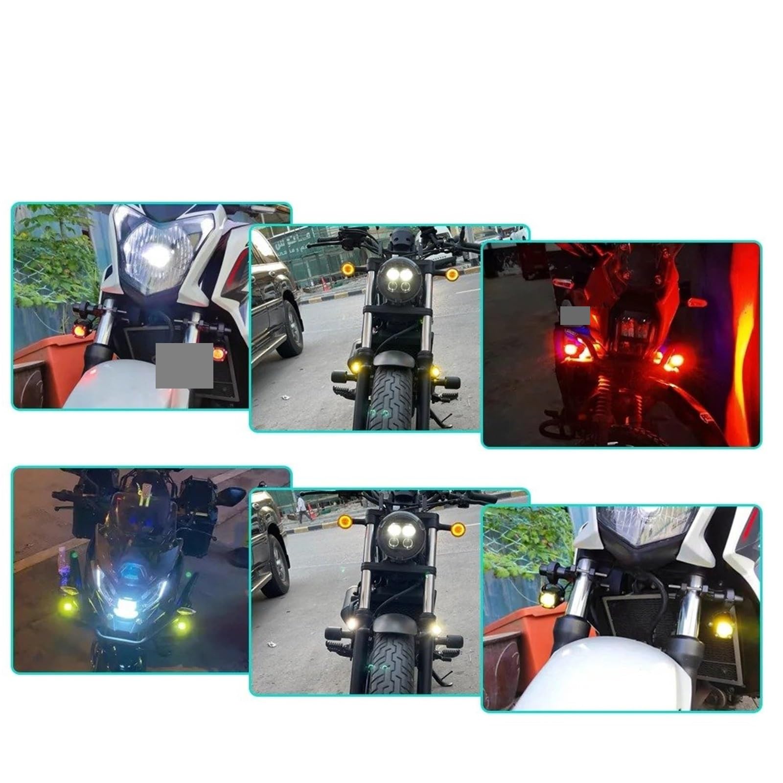 Moto Fari Stradali Spot Light Beam Per Motociclette, Luci LED, Faretti Bicolore, Regolazione A 360 Gradi, Fendinebbia Ausiliario