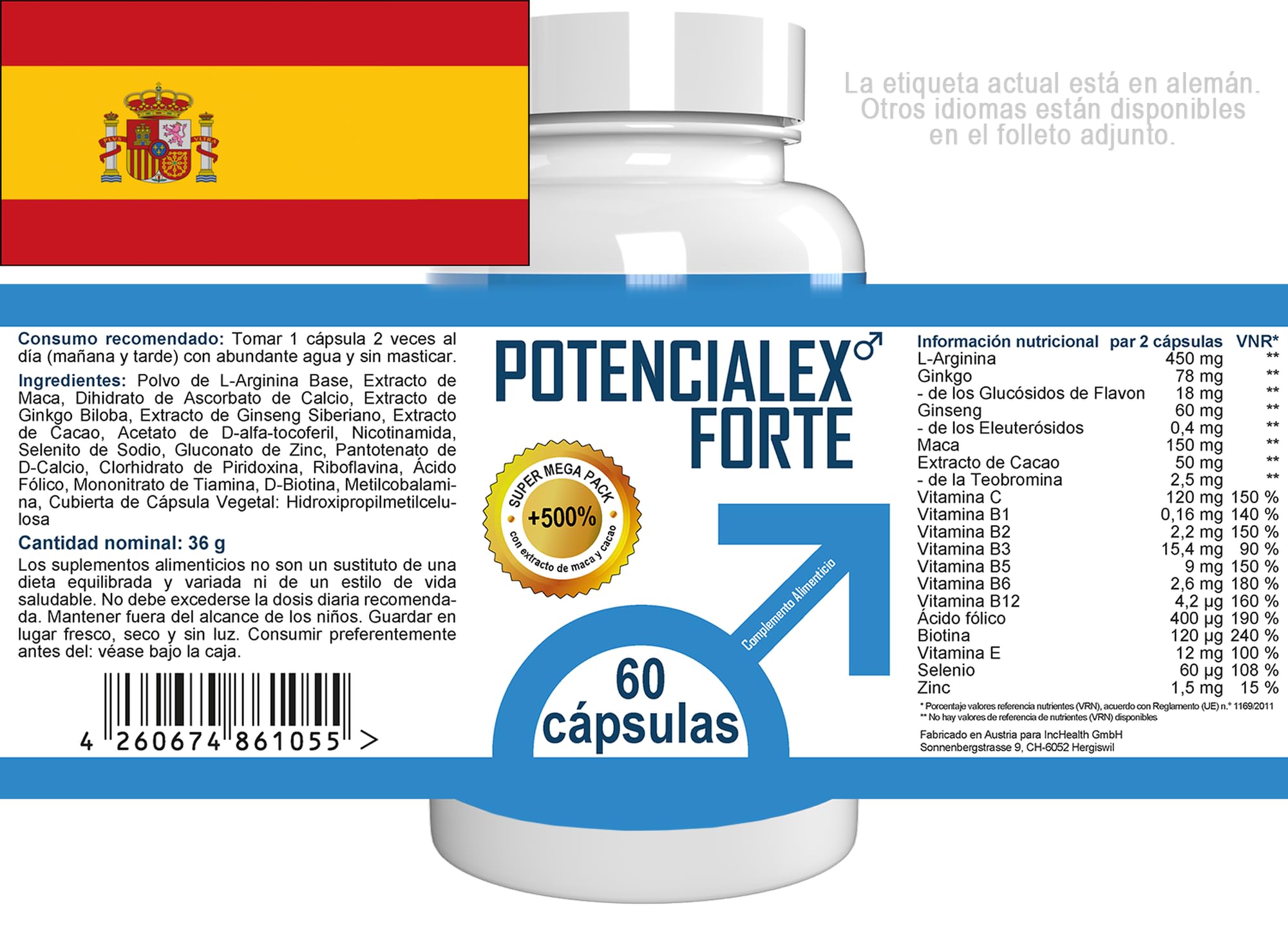 Potencialex Forte - 300 Kapseln (5x 60 Kapseln) - 5er Pack