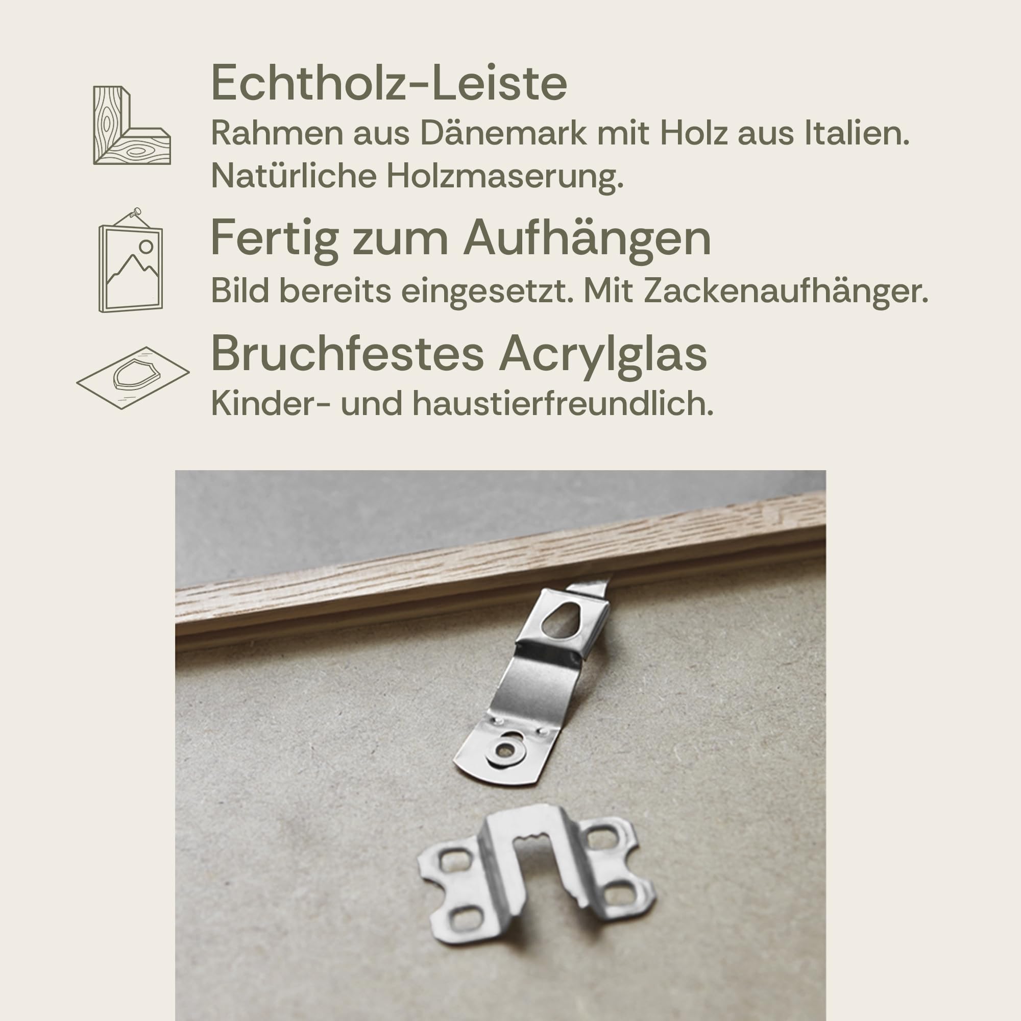 sinnbild Was wenn alles gut wird Poster Affirmation DIN A3 Holzrahmen hell
