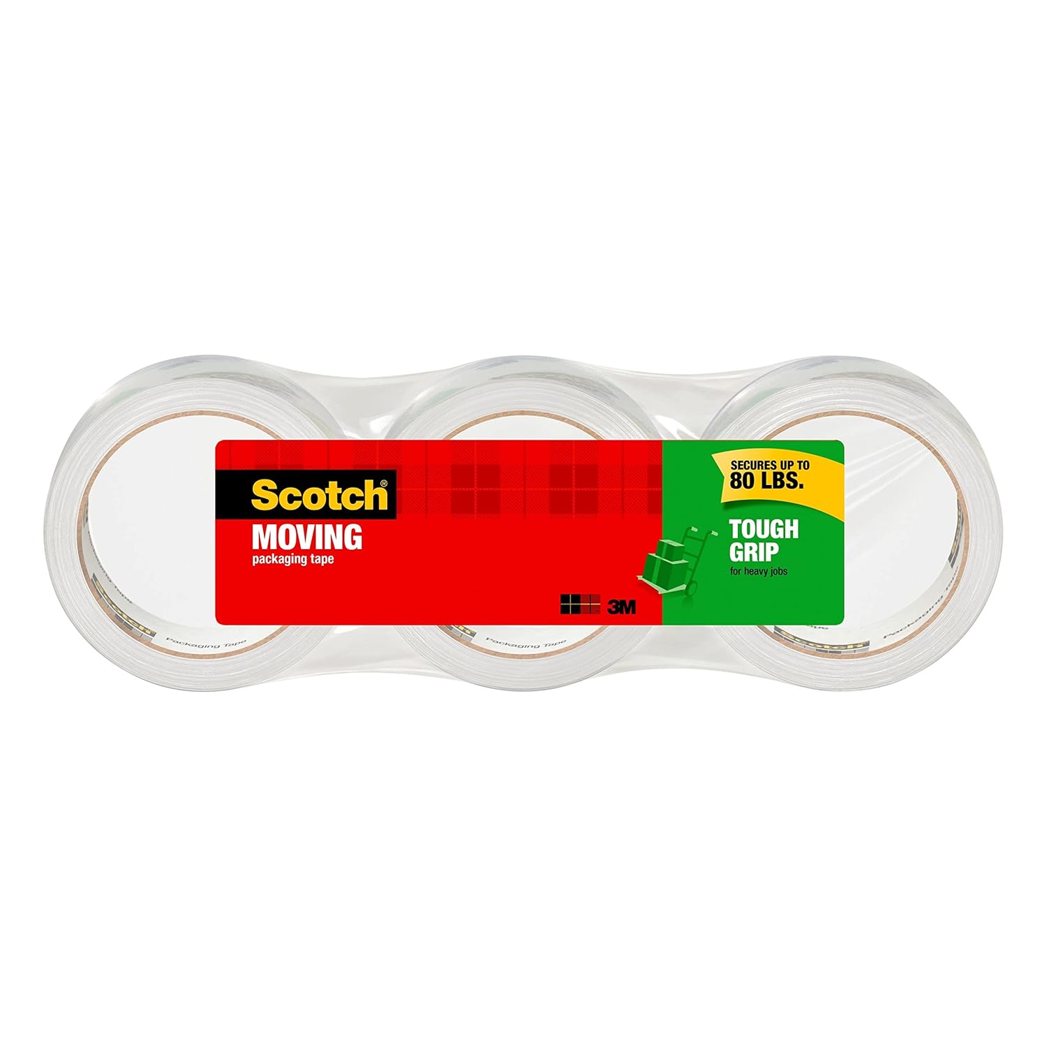 Scotch Tough Grip Moving Packaging Tape - 22.20 Yd Length X 1.88" Width - Fiber - Dispenser Included - 6 / Pack - Clear - A.F. Smith