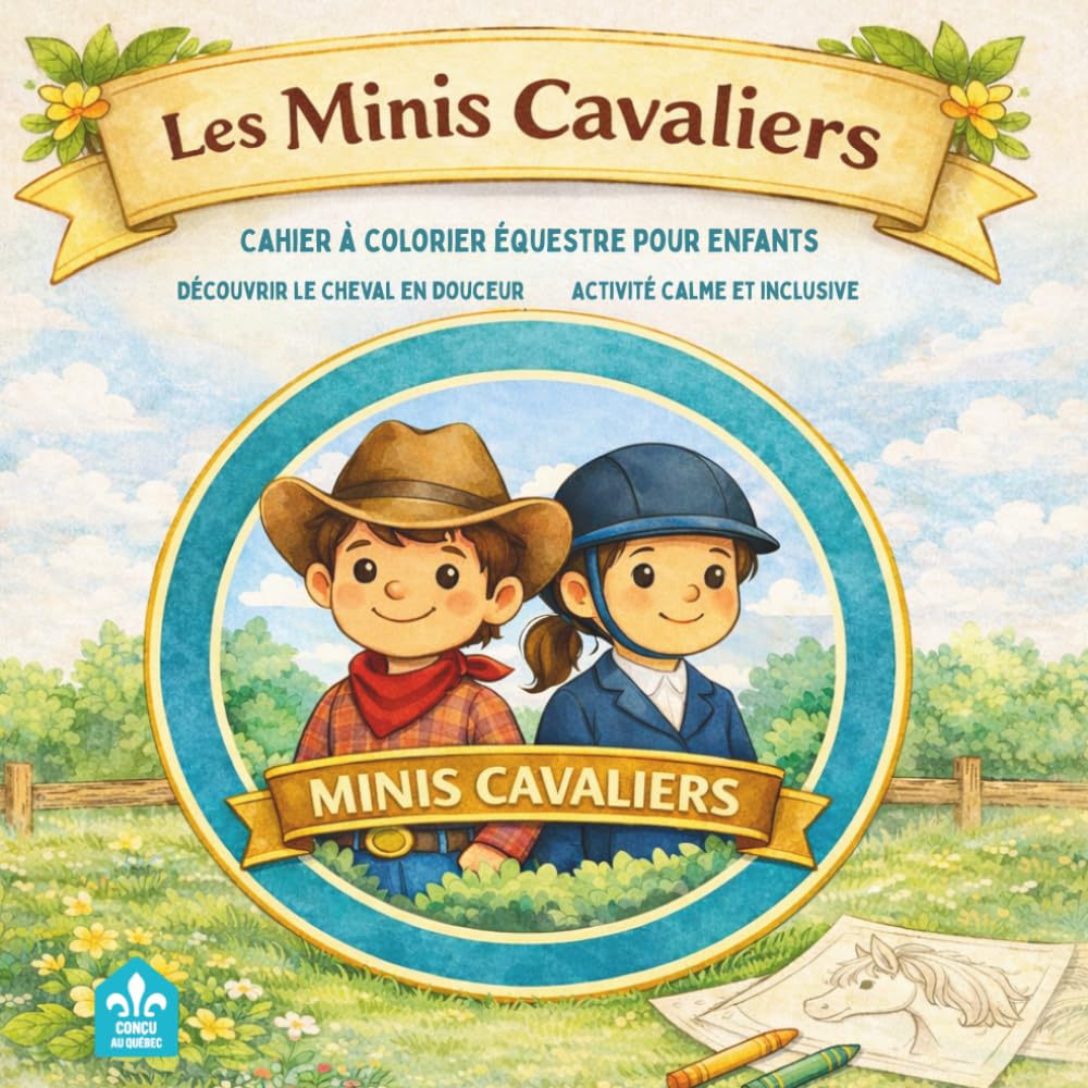 Cahier à colorier équestre pour enfants: Les Minis Cavaliers