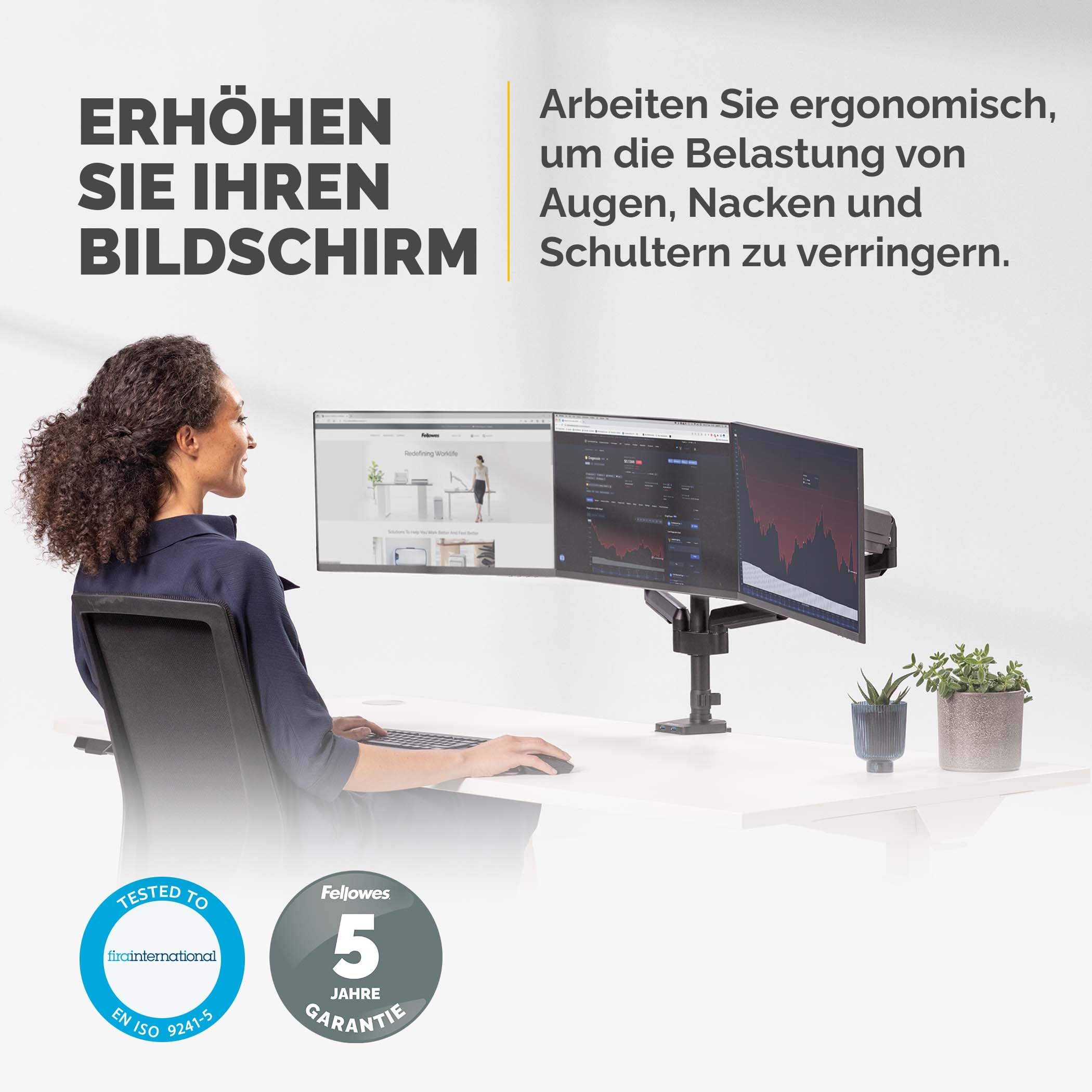 Fellowes Monitor Halterung für 3 Monitore bis je (68 – Bild 2
