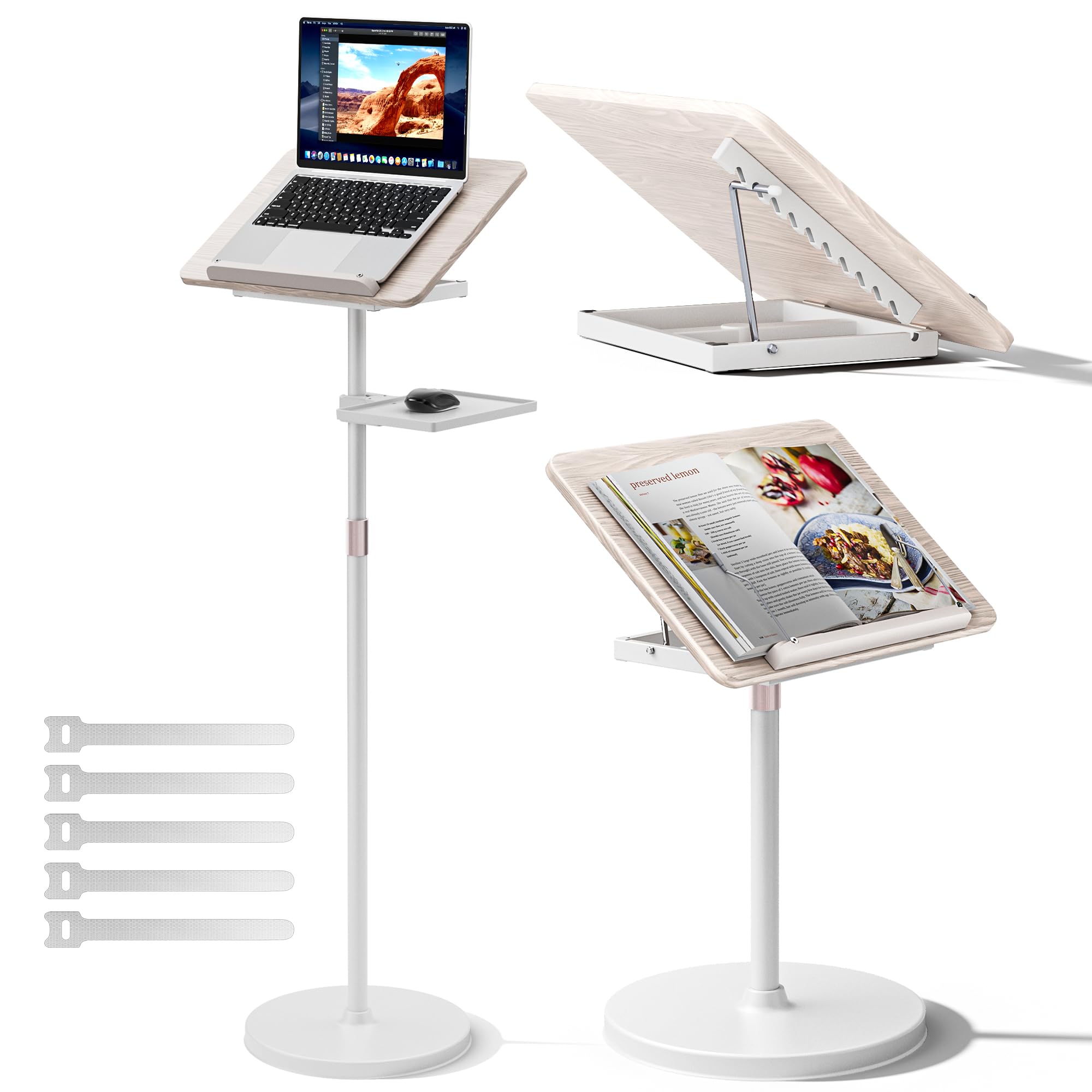 Amazon.co.jp: Haweah 2 in 1調整可能なブックスタンド - 床置き