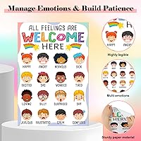 Vista 6 de FLYAB Tabla de sentimientos para niños – 11.2 x 16.5 pulgadas, decoración de aula de emociones elementales, póster de aprendizaje de salud mental