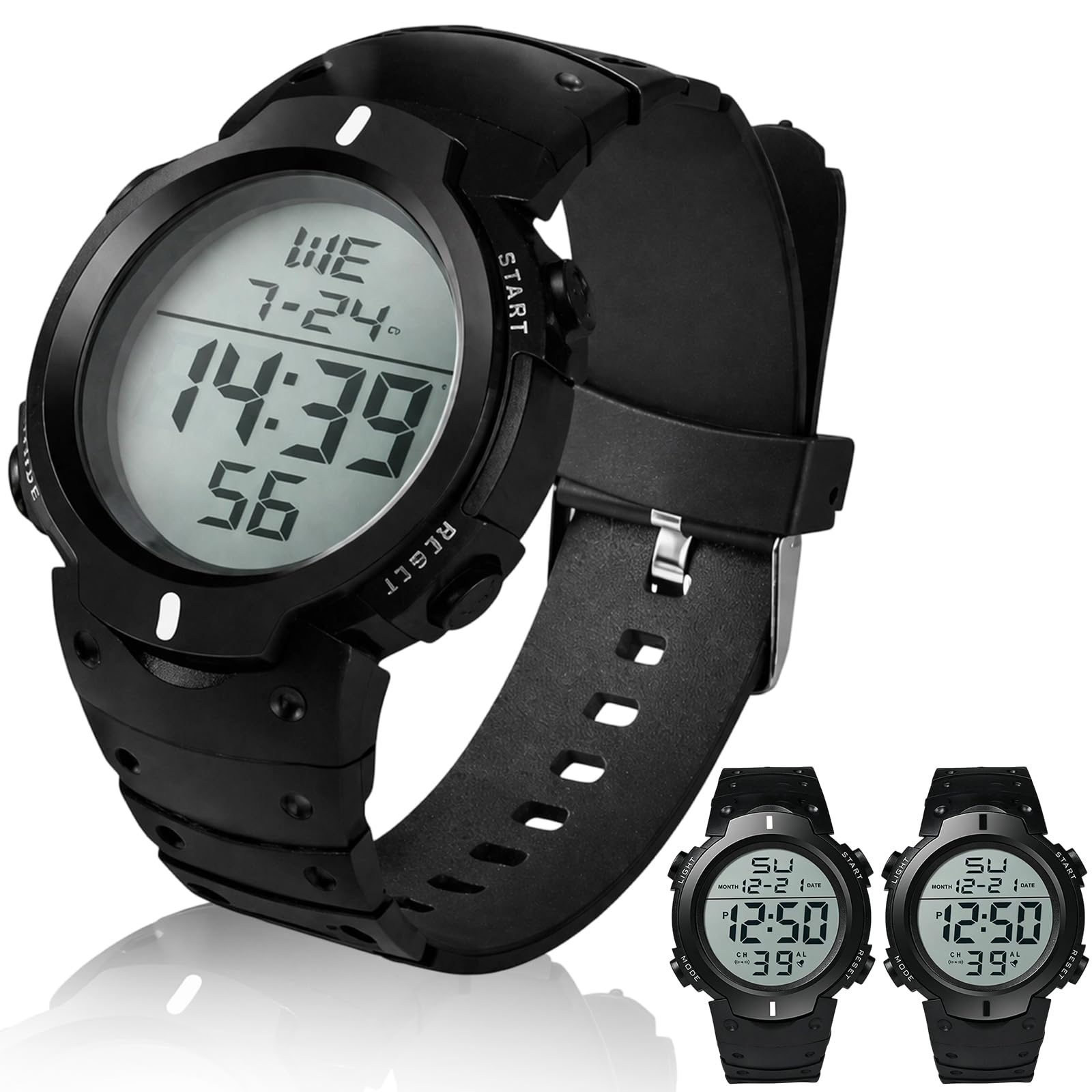 2PCS Stop Watch Set, Sailing Watch with Referee Watch Style, Stopwatch for Sports, Training, and Match Timing, (Black and White)