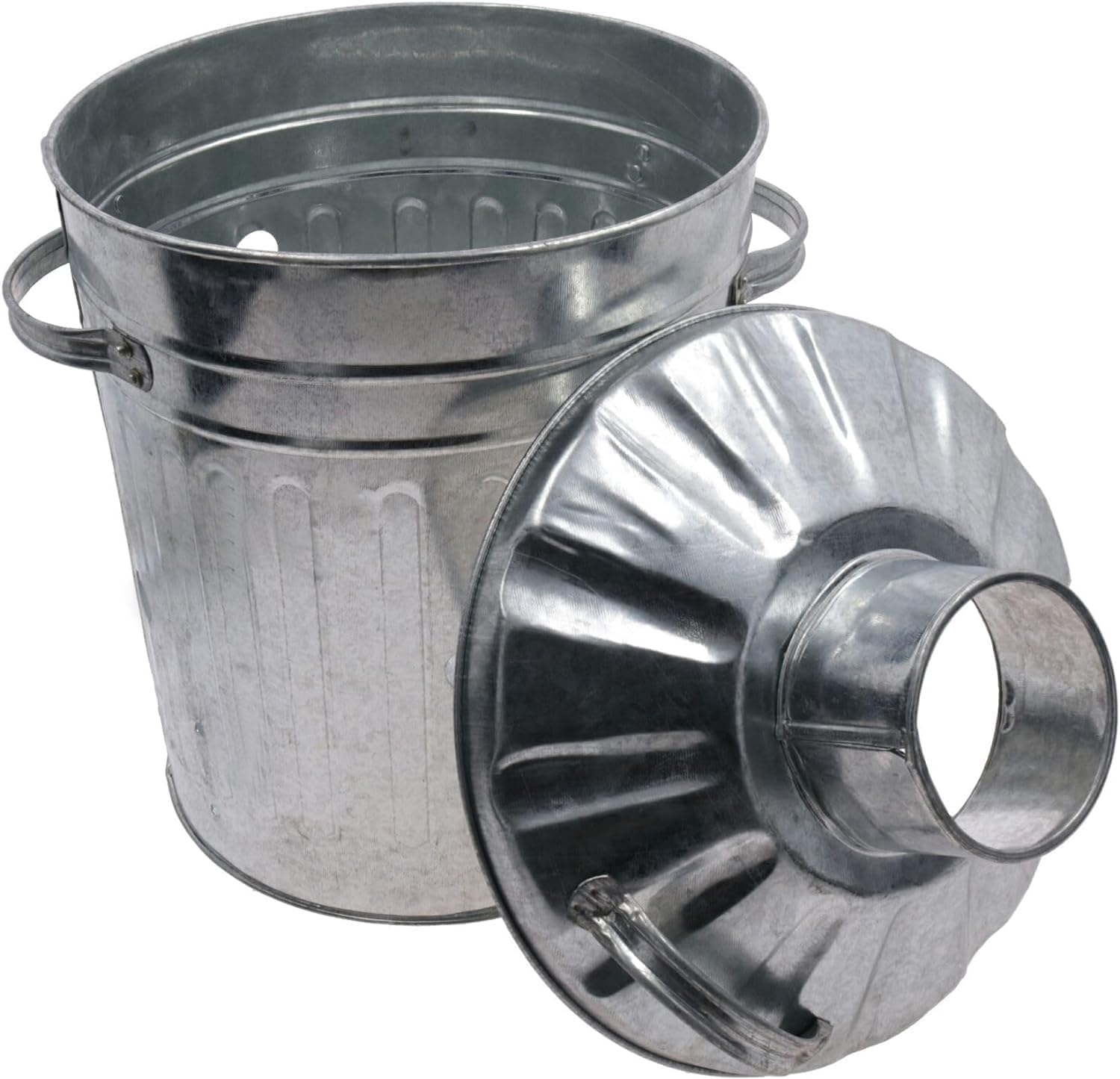 Unibos Mini Garden 15L Litre Galvanised Incinerator Small Fire Bin, Ideal for Burning Paper Leaves, Wood - Image 2