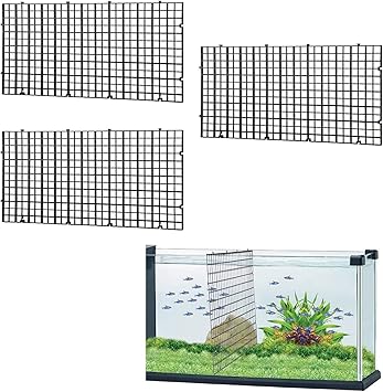 5 Divisori Per Acquario In Plastica PC - Griglia 30x15cm, Con 10 Ventose, Per Isolare Pesci O Filtrare