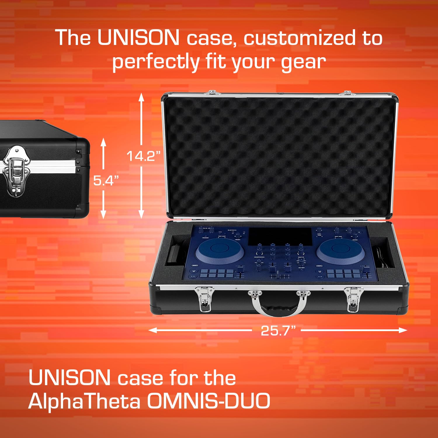 Analogue Cases AlphaTheta OMNIS-Duo Hard Case, Estuche de Transporte (Estuche de Aluminio Ligero para Equipos de DJ, Inserto de Espuma, asa ergonómica), Negro