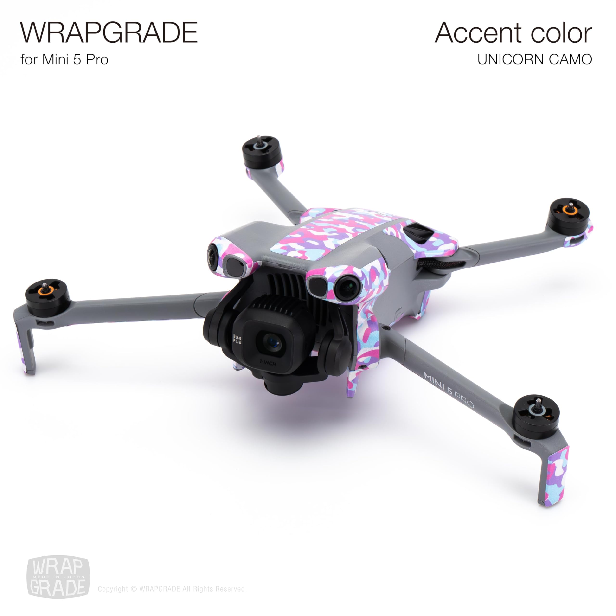 WRAPGRADE Skin Stickers Compatible with DJI Mini 5 Pro Accent Colour (Unicorn Camo) - Image 3