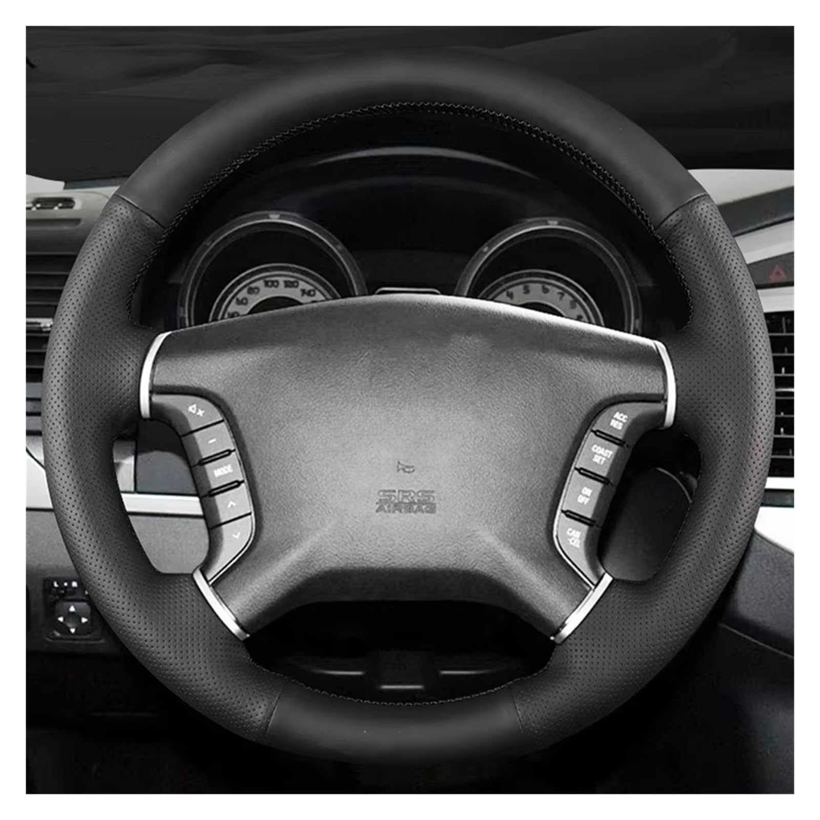 Lenkrad Abdeckung Für Mitsubishi Für Pajero 2007-2014 Für Galant 2008-2012 Custom Car Lenkrad Geflecht Abdeckung Leder Zubehör Lenkrad Bezug(Yellow Thread)