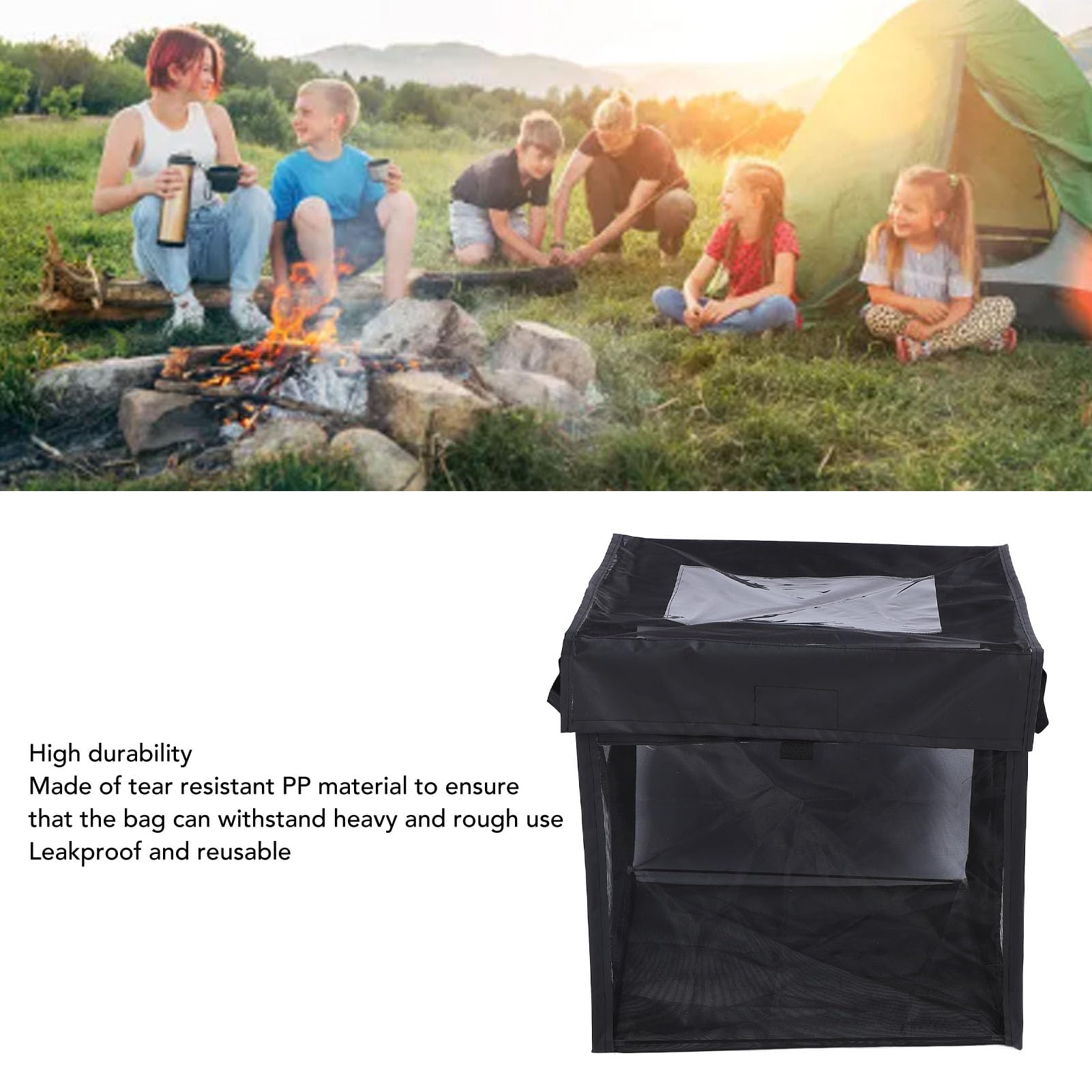 Poubelle D'extérieur en, Poubelle Réutilisable Anti-Fuite, Sac de Rangement pour Le Camping, la Randonnée, la Plage, la Vie Durable