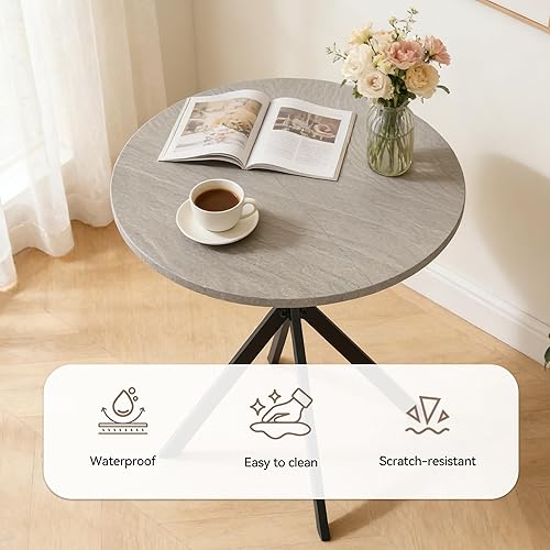 Miniatura 3 de Juego de 2 sillas redondas de mesa de comedor de 31.5 pulgadas para 2, juego de sillas de mesa de comedor pequeñas que ahorran espacio, juegos de