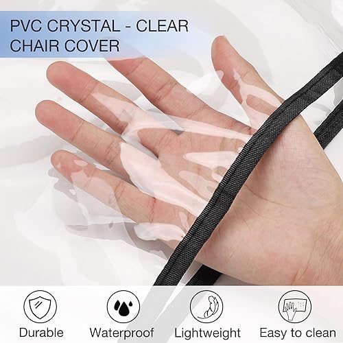 Miniatura 5 de Noverlife 3 fundas cuadradas para sillas de salón, 20 pulgadas, a prueba de agua y polvo, fundas de plástico transparente para sillas de spa,