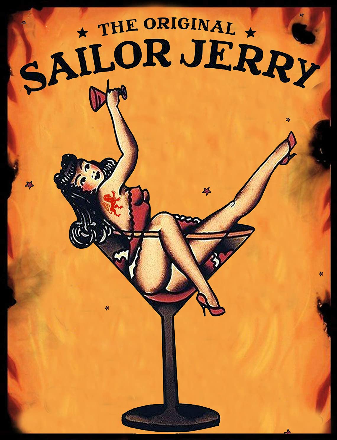 Aoevc Tin Sign Vintage Sailor Jerry Rummetal Tin Sign Wall Decoration Home Bar Sign Metal Tin Signs Vintage 6x8 Inch
