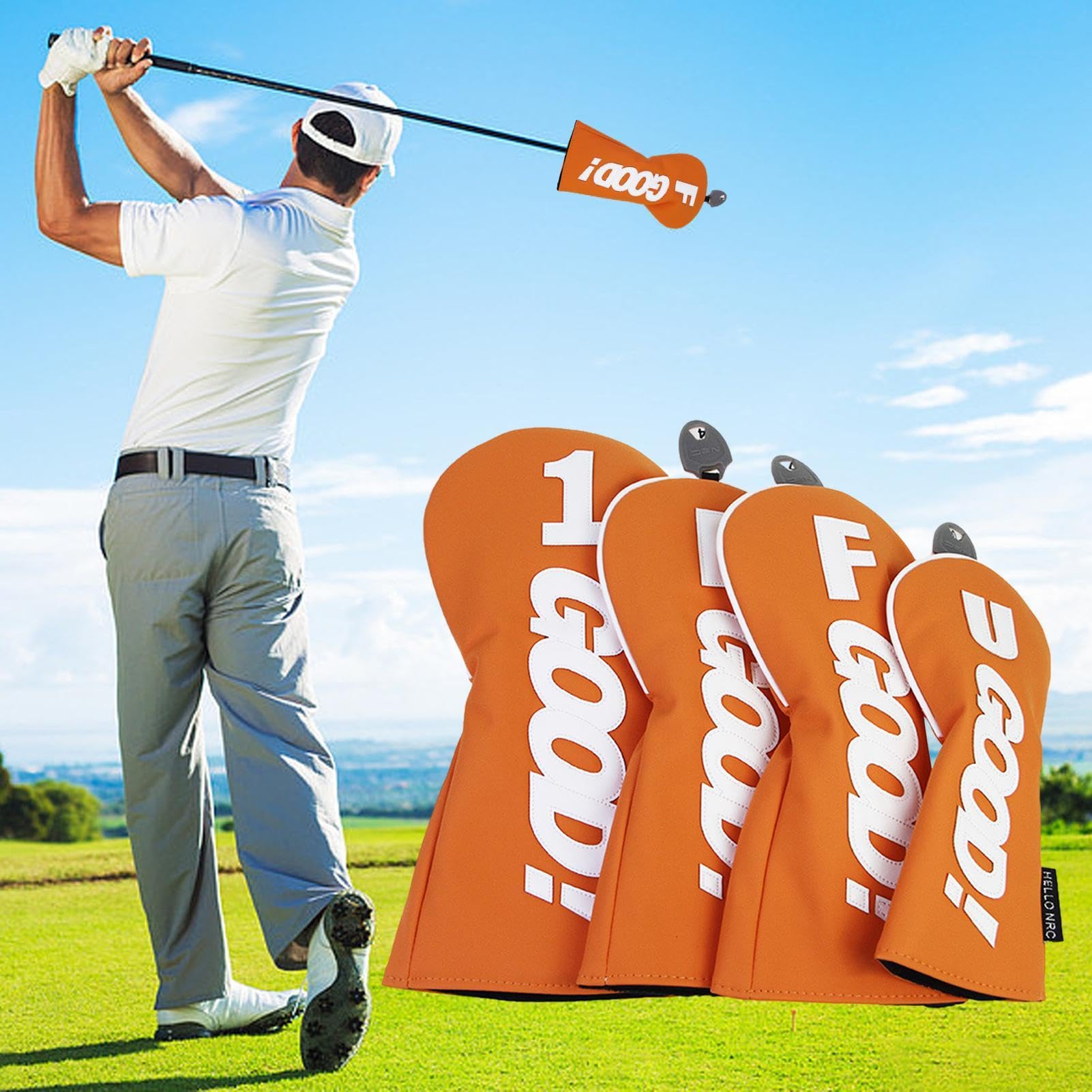 Fundas para cabeza de palo de golf, de piel sintética, impermeable, protector de putter, equipo deportivo portátil para uso en exteriores