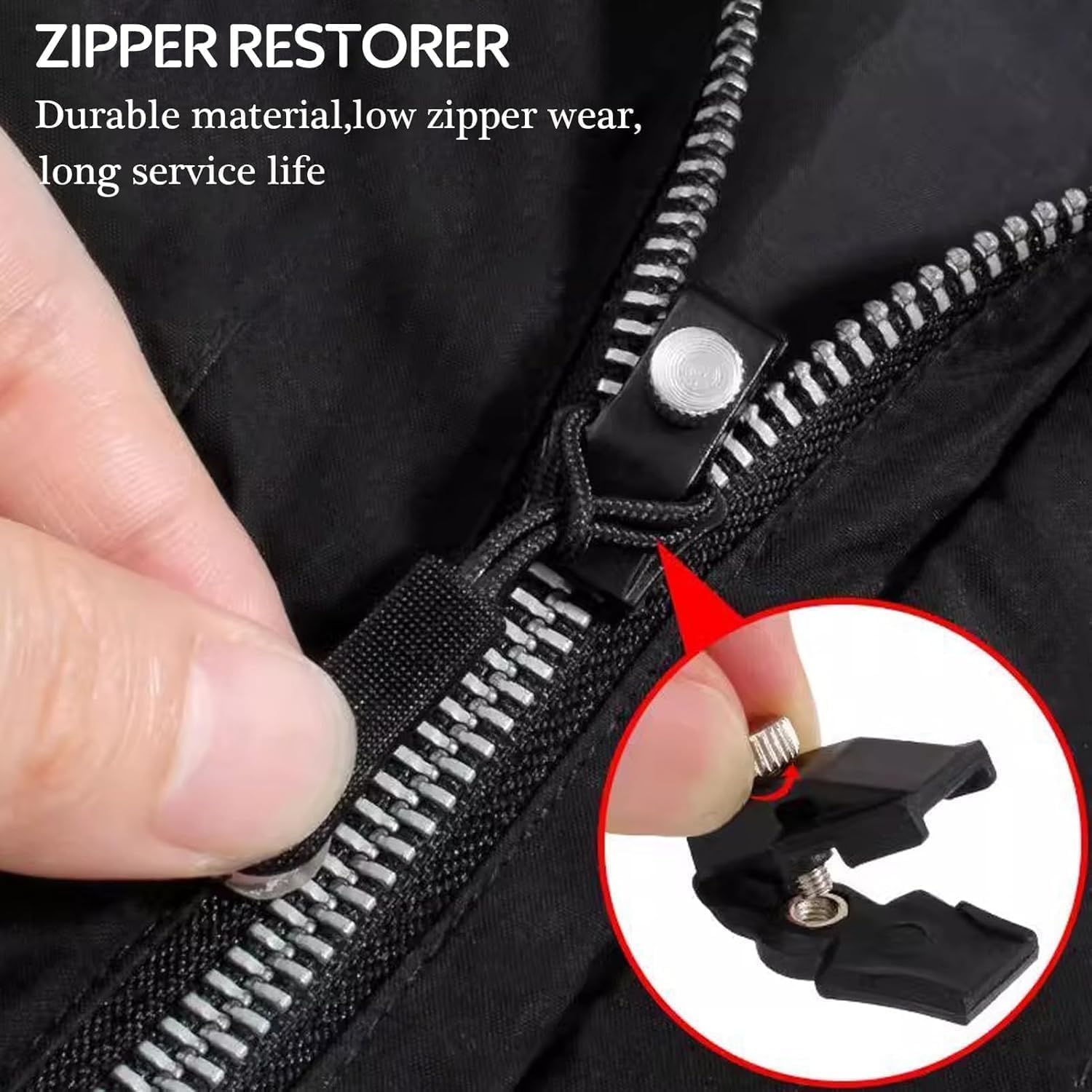 Generic 5 Pcs Instant Zipper Repair Kit, Universal Zipper Slider Replacement, Adjustable Zipper Fixer Zipper Pull for Luggage Backpack Wallets Suitcases Tents Jackets Skirts (Larger Size Only) 2