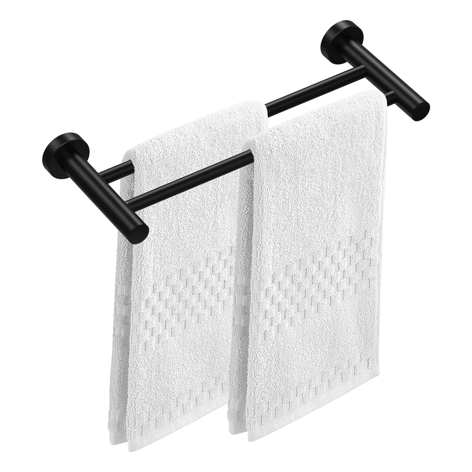 Toalleros Pared Toalleros Baño Toallero Barra Toalla de Mano Toallero Ajustable Retráctil 43-72CM para Montar en la Pared, toallero de Barra para Cocina, baño, Inodoro, Negro (Barra Doble)