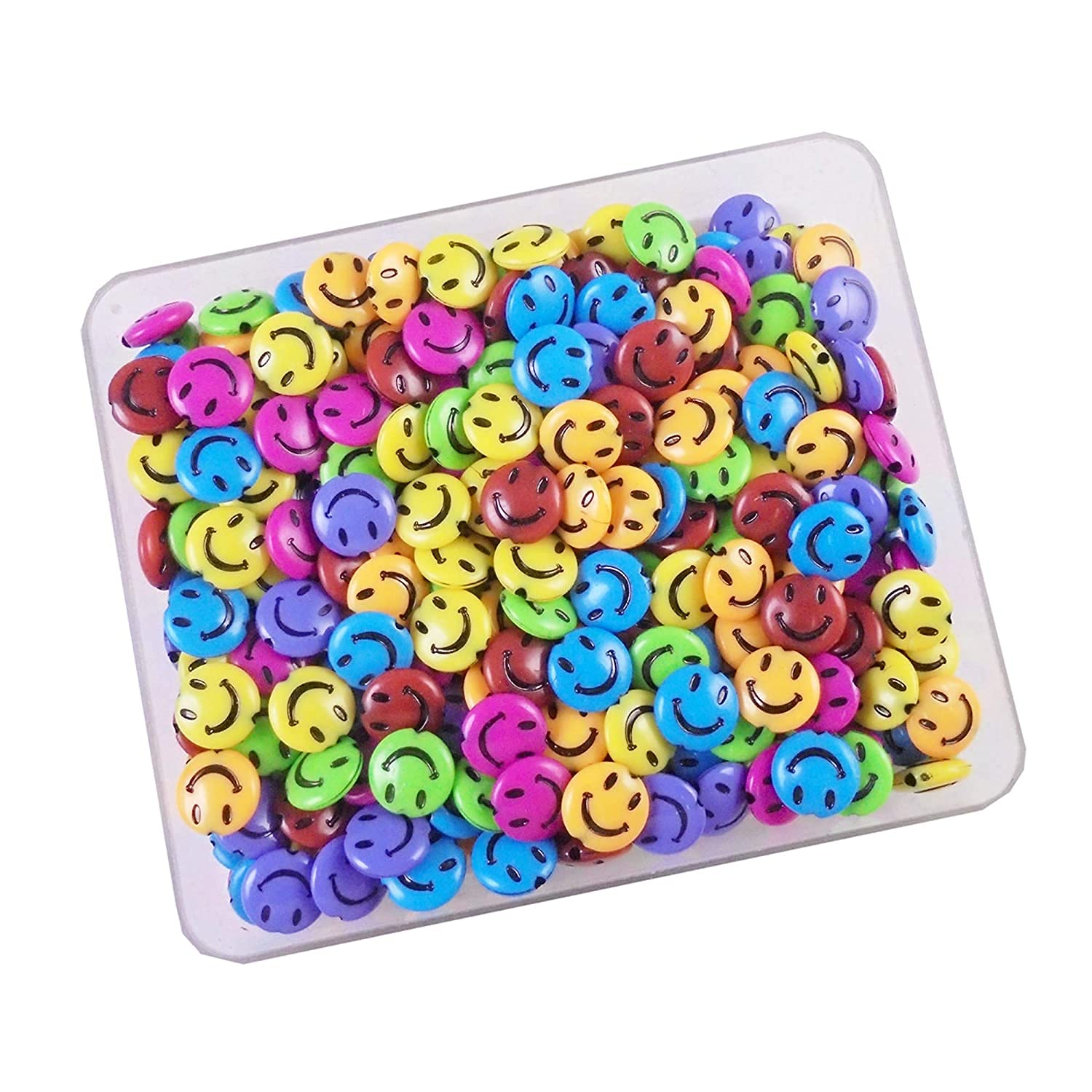 eshoppee 13 mm 100 pcs Multicolor Smiley Round Shape Plastic Beads for Jewellery Making, Curtain Making Art and Craft DIY Beads kit (B078L2YK27) Amazon Price History, Amazon Price Tracker