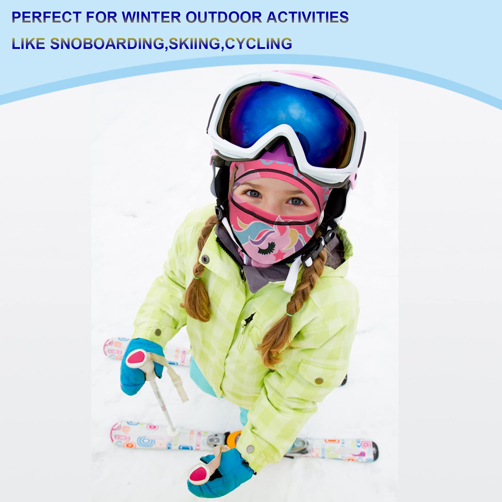Passamontagna per Bambini da Sci, Antivento ​Inverno Termico Cappellino Invernale in Pile Ragazzi e Ragazze Freddo Sport Invernali Sci Ciclismo