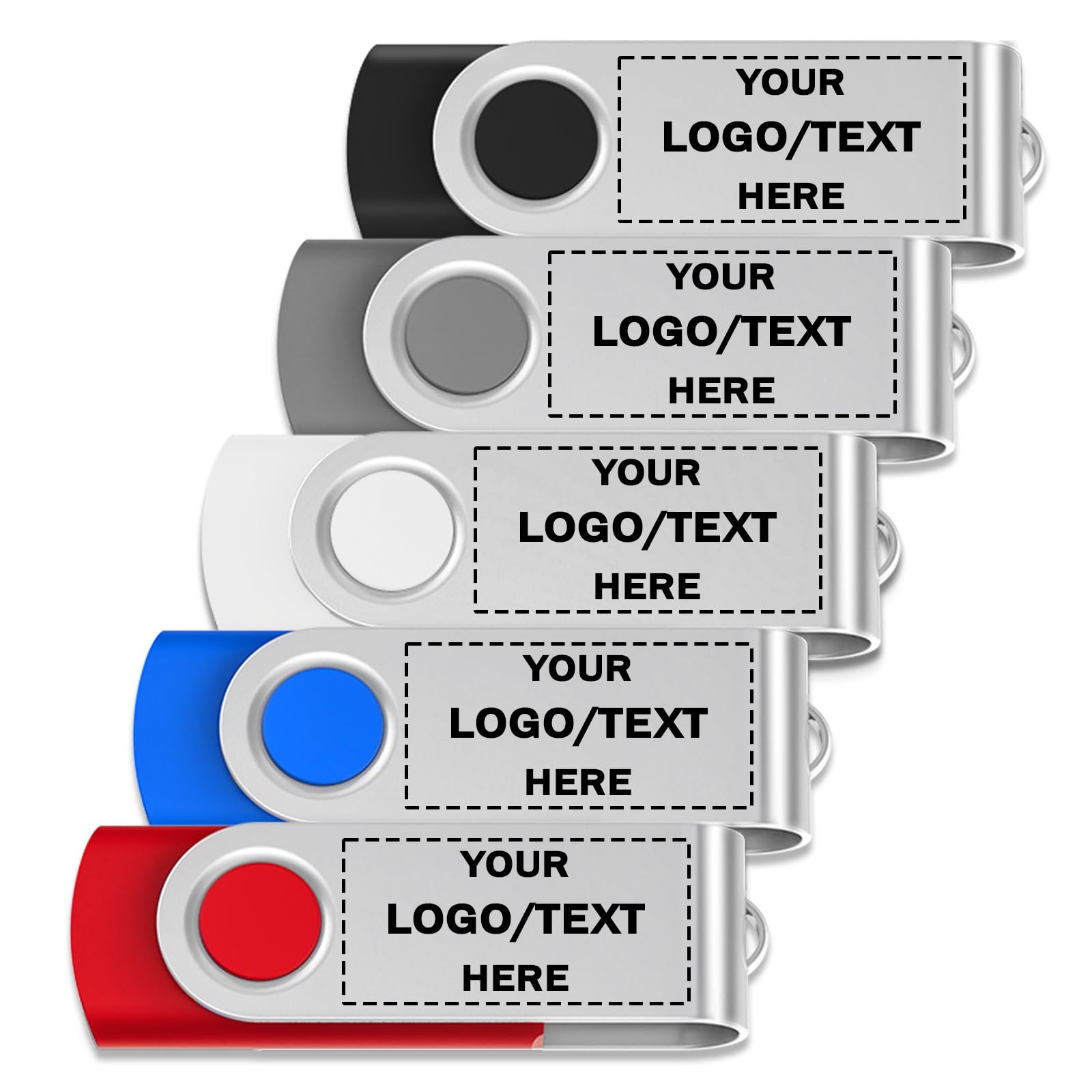200 Pack Bulk Custom Swivel USB Flash Drive 512MB