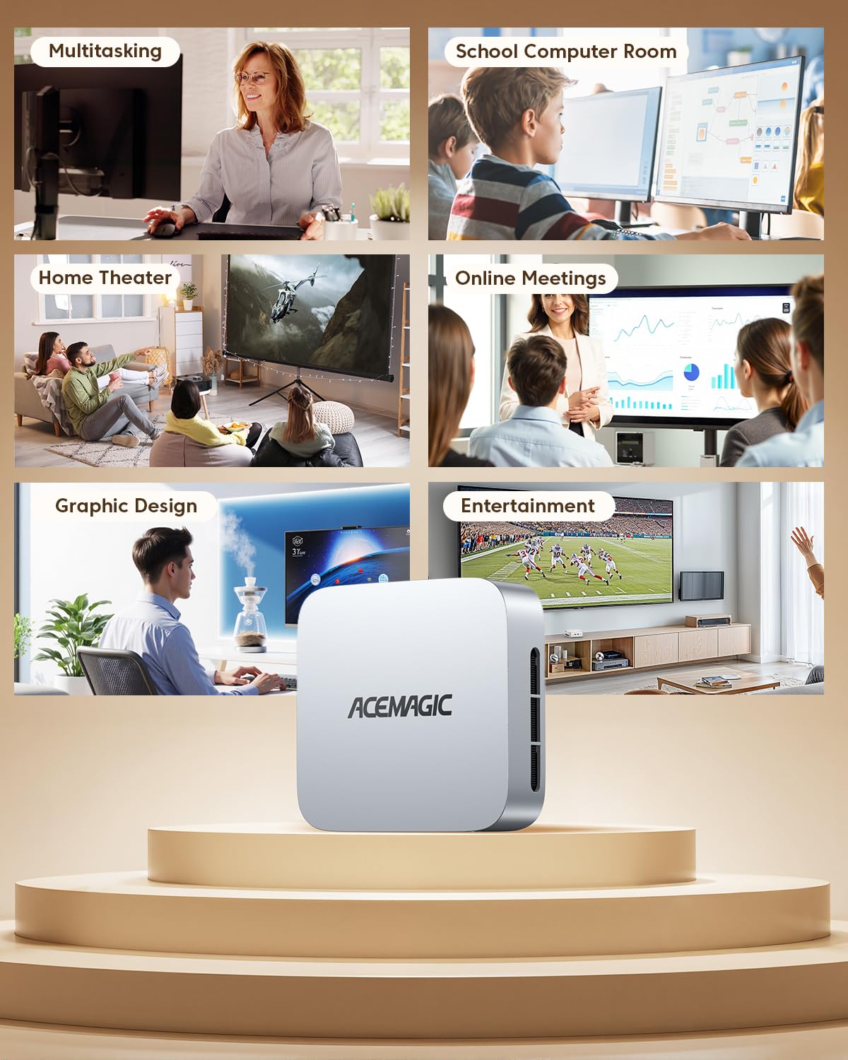 ACEMAGIC K1 Mini PC Intel Core i5 12600H 16GB DDR4 512GB SSD Micro Desktop Computer