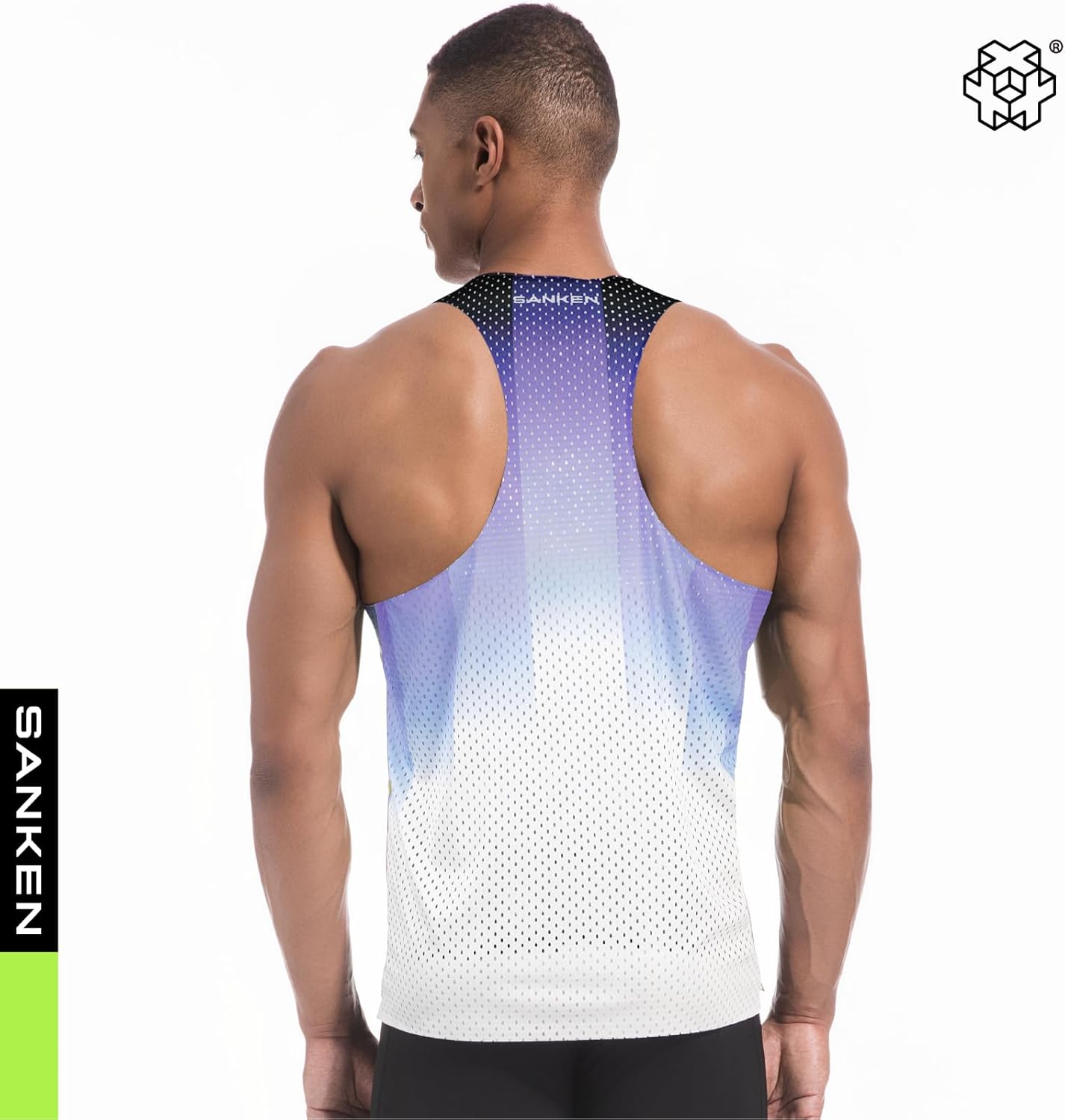 Sanken Men's Seamless Running Tank Tops Ultra Lightweight Marathon Singlets Breathable Race Vests Quick Dry Sleeveless Shirt - Image 3