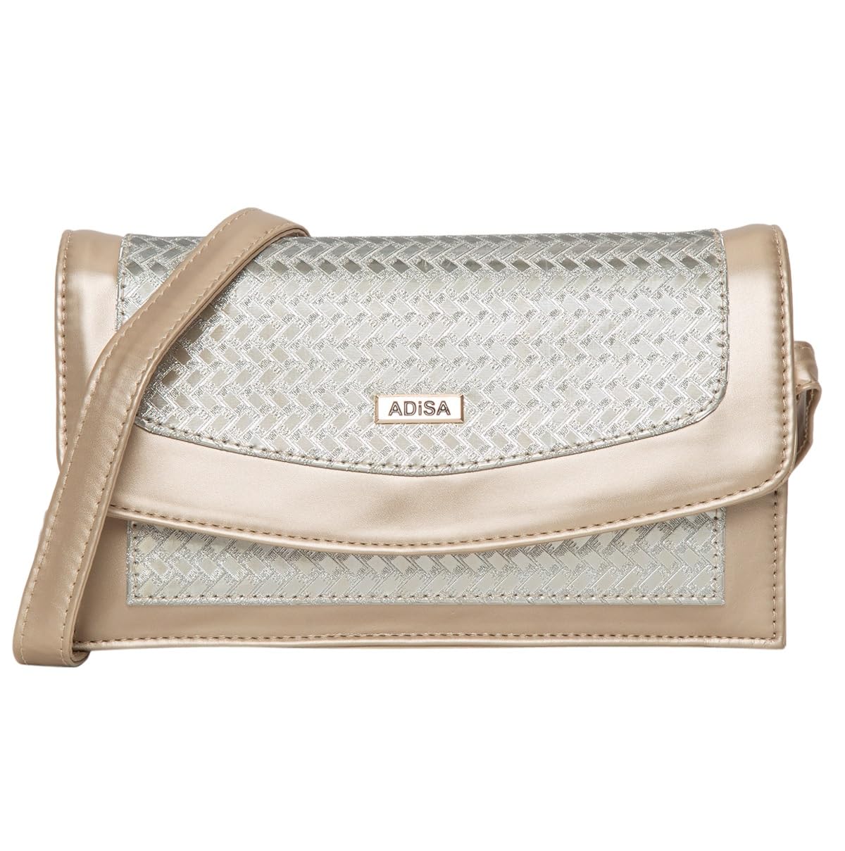 ADISA CL029 copper women clutch/sling bag (CL047-Gold Glossy) (B0CY98XRQ5) Amazon Price History, Amazon Price Tracker