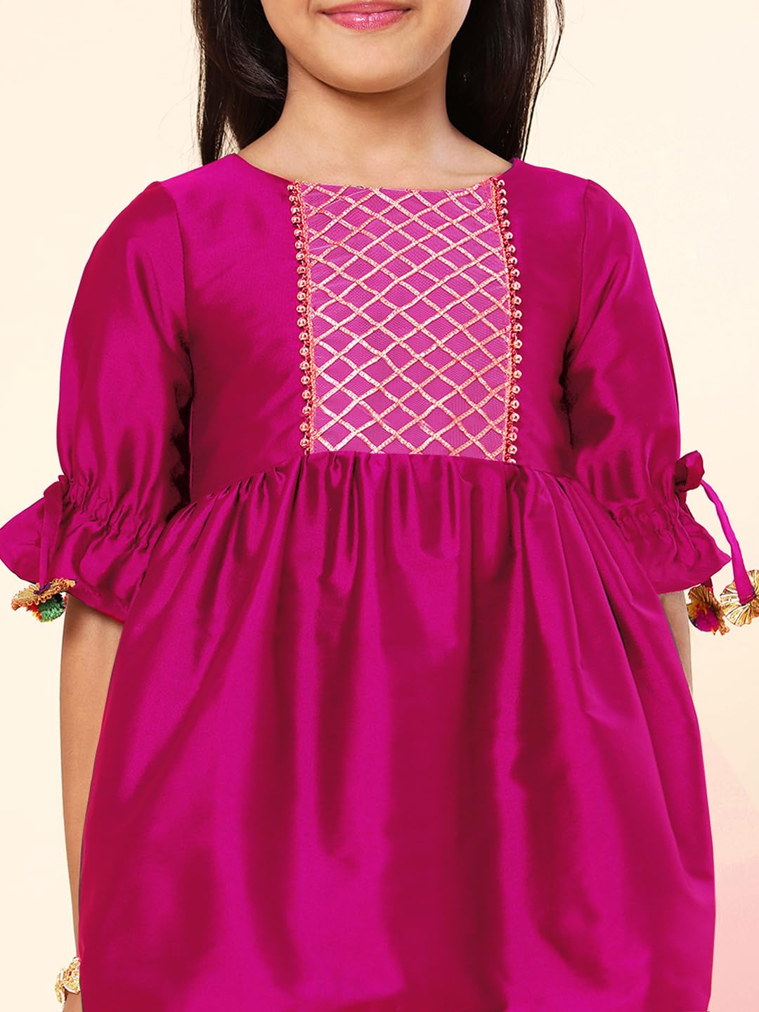 A.T.U.N. (ALL THINGS UBER NICE) Dziewczęce kurti ze spodniami Dhoti i Dupatta