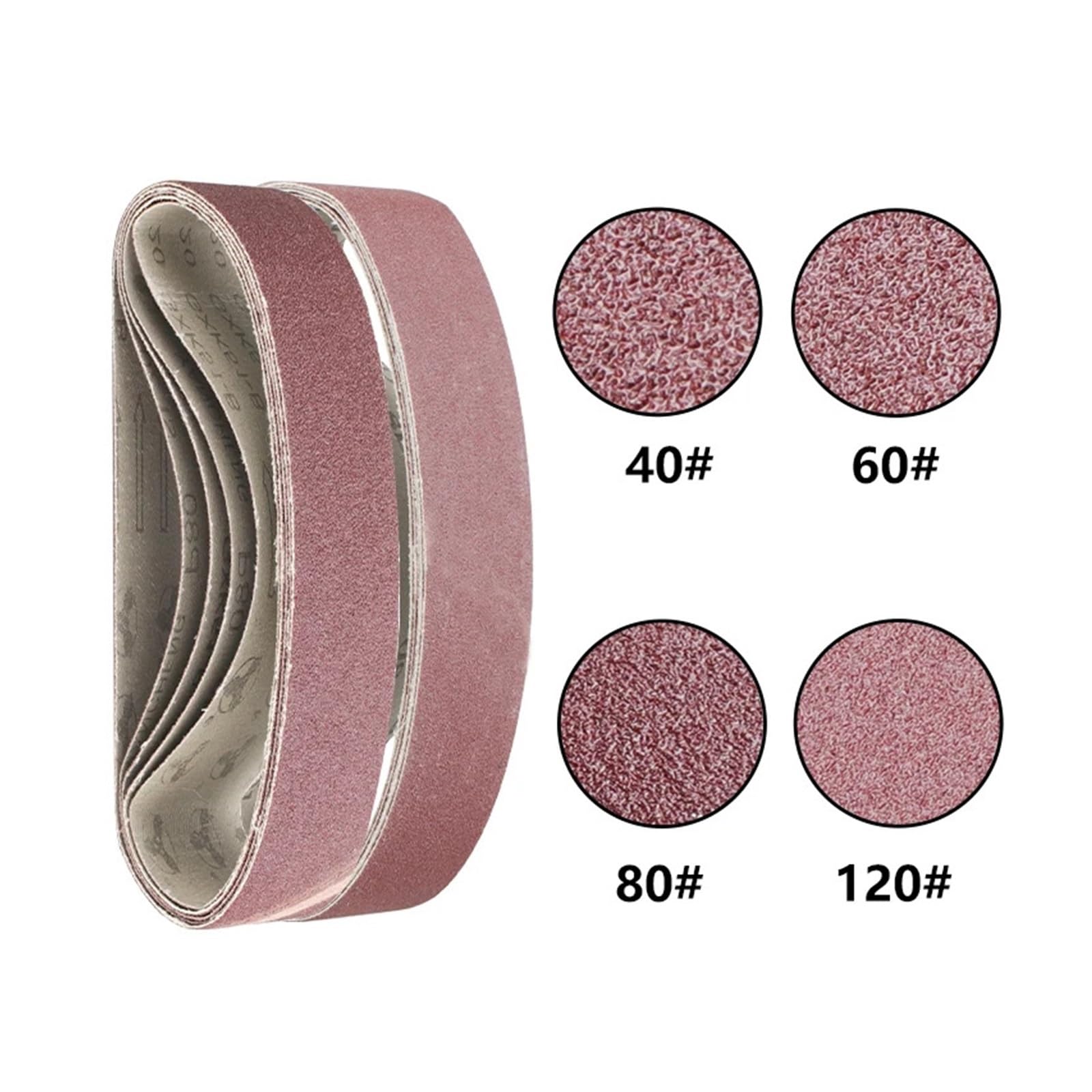 Nastro Abrasivo 5 nastri abrasivi in ​​ossido di alluminio da 65x410 mm, grana 40/60/80/120, for levigare legno, metallo e plastica(5pcs 120 Grit)