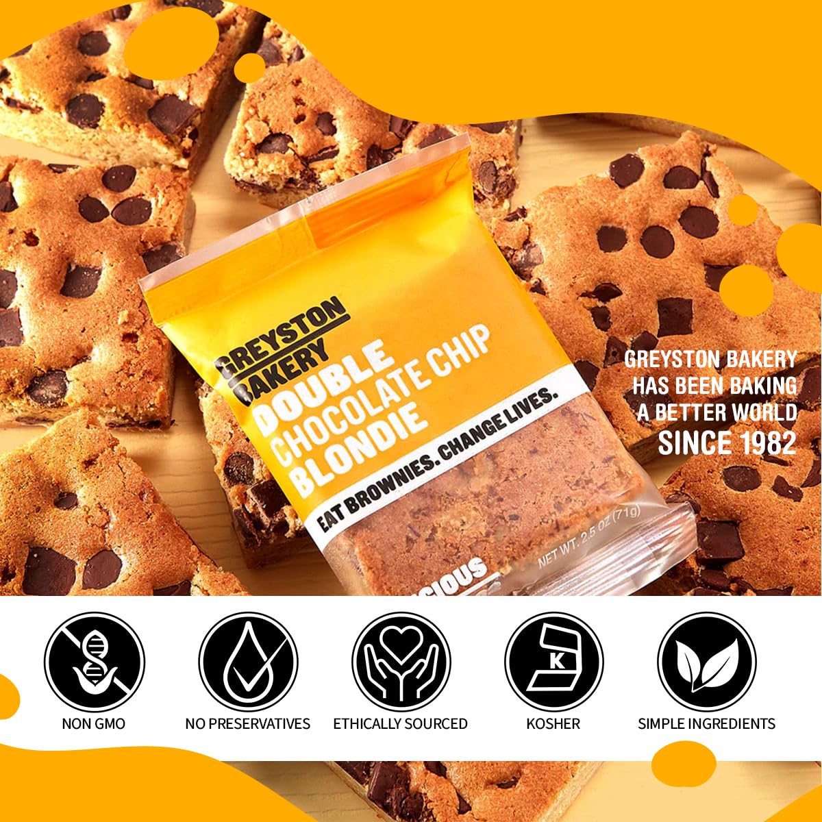 Double Chocolate Chip Blondie - Gourmet Food Gift - Preservative