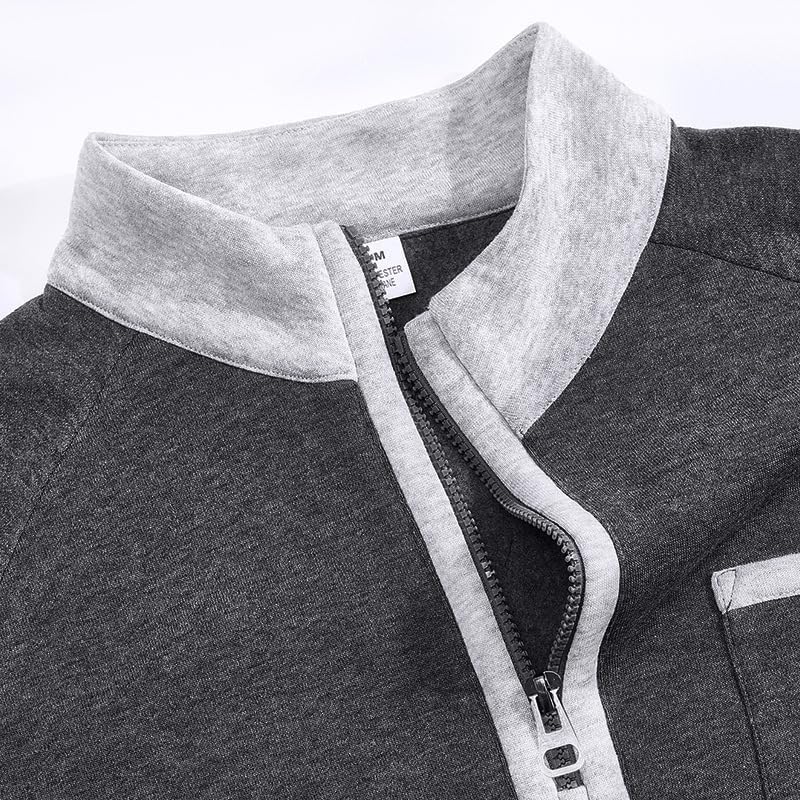 Men's Quarter Zip Pullover - Stand Collar Sweatshirt with Pockets Casual Wear for Vacation Daily Use - Image 3