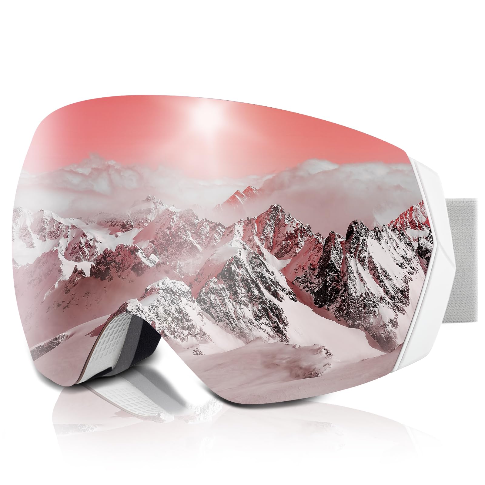 CARFIA Herren Damen Skibrille für Brillenträger 100% UV400-Schutz Schneebrille Skibrille Anti-Nebel Snowboardbrille Ski Goggles