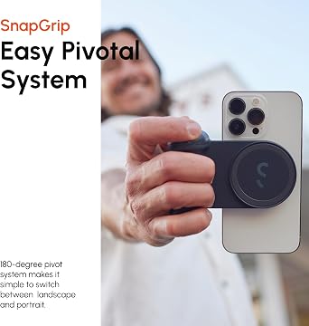 ShiftCam SnapGrip Essential Magnetic Phone Camera Grip with Wireless Shutter Button & Tabletop Dock Compatible with iPhone & Android (Stone)