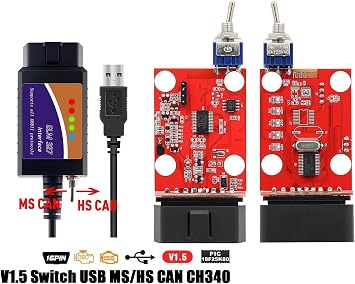 USB متصل CH340 سائق OBD2 ELM تعديل الدائرة القصيرة Forscan Foccus ELMConfig DDT4ALL متوافق