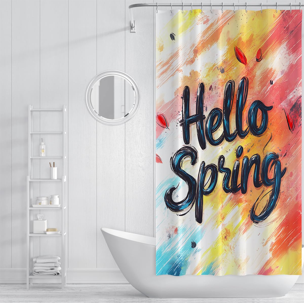 Bunter Tintenspritzer Kunstzitat-Duschvorhang W220xL180 cm