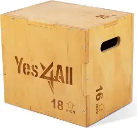 Yes4All Caixa de madeira 3 em 1, plataforma de caixa pliométrica para academia em casa e treino ao ar livre