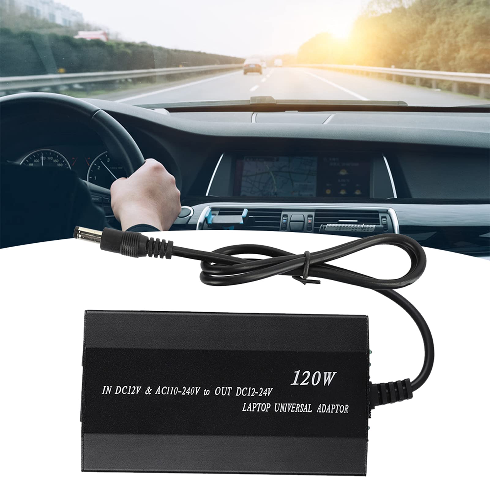 ASHATA Caricatore Universale per Laptop da 120W Adattatore CA,Portatile Alimentatore Caricatore,Alimentatore AC Sostitutivo Portatile con Spina di Ricarica per Auto(EU)