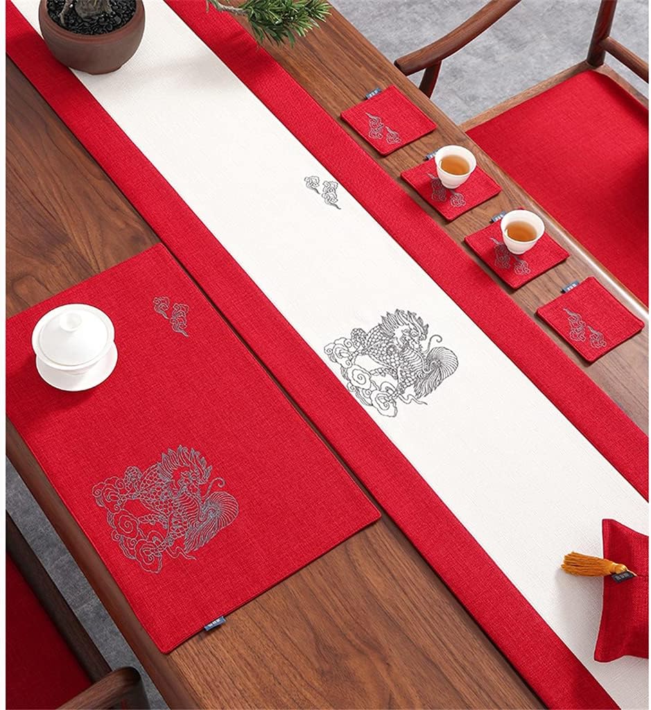 Chinese Style Table Runner Zen Tea Table Cloth Chinese Style Tea Table Cloth Long Tea Table Cover Cloth (Colour: A, Size: 33 x 330 cm) (A 33 x 160 cm)