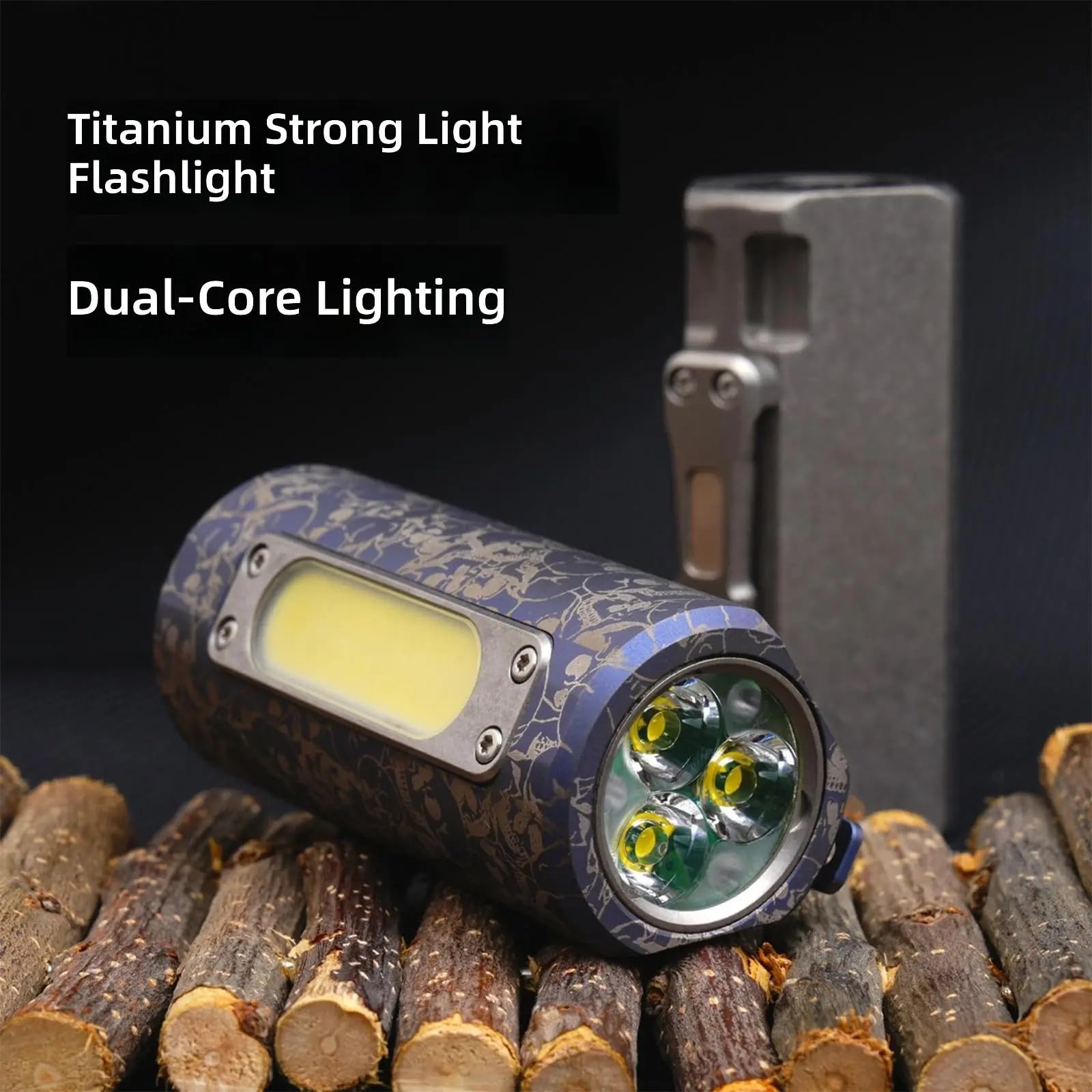 Linterna LED impermeable para camping, lámpara de bolsillo, potente linterna portátil pequeña de trabajo con clip, luz de trabajo pequeña portátil con clip