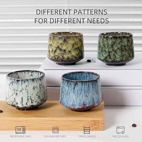 Vista 26 de Juego de tazas de café de cerámica, tazas de café One Shot, tazas de café pequeñas de doble pared Demitasse para expreso, juego de tazas de café