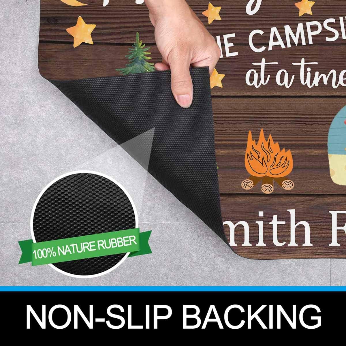 Customized Camper Doormat, Personalized Camping Rv Door Mats Camping is My Favorite Therapy for Indoor Outdoor Entrance Floor, Funny Gifts Rugs Outside Decor (24 X 16 inches)