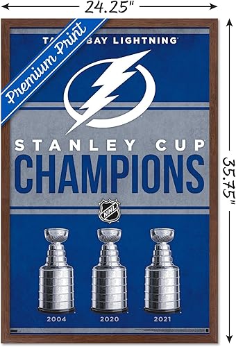 Miniatura 3 de Trends International NHL Tampa Bay Lightning - Póster de pared de Champions 23, 22.37 x 34.00 pulgadas, versión enmarcada de caoba