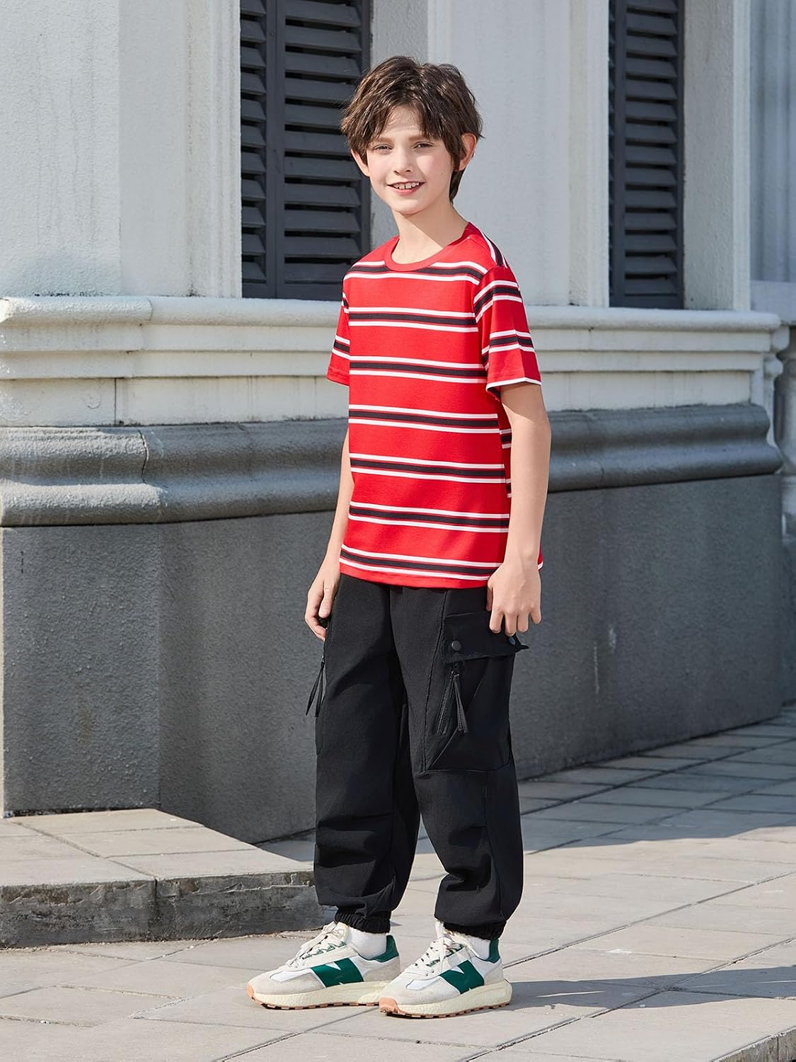 Boys Striped Shirts Kids Fashion Crewneck