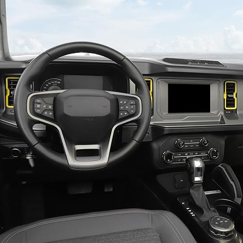 Miniatura 6 de RAZPOY Bronco - Cubierta de anillo de ventilación de salida de aire acondicionado, 4 piezas de cubierta de anillo de ventilación de CA para consola