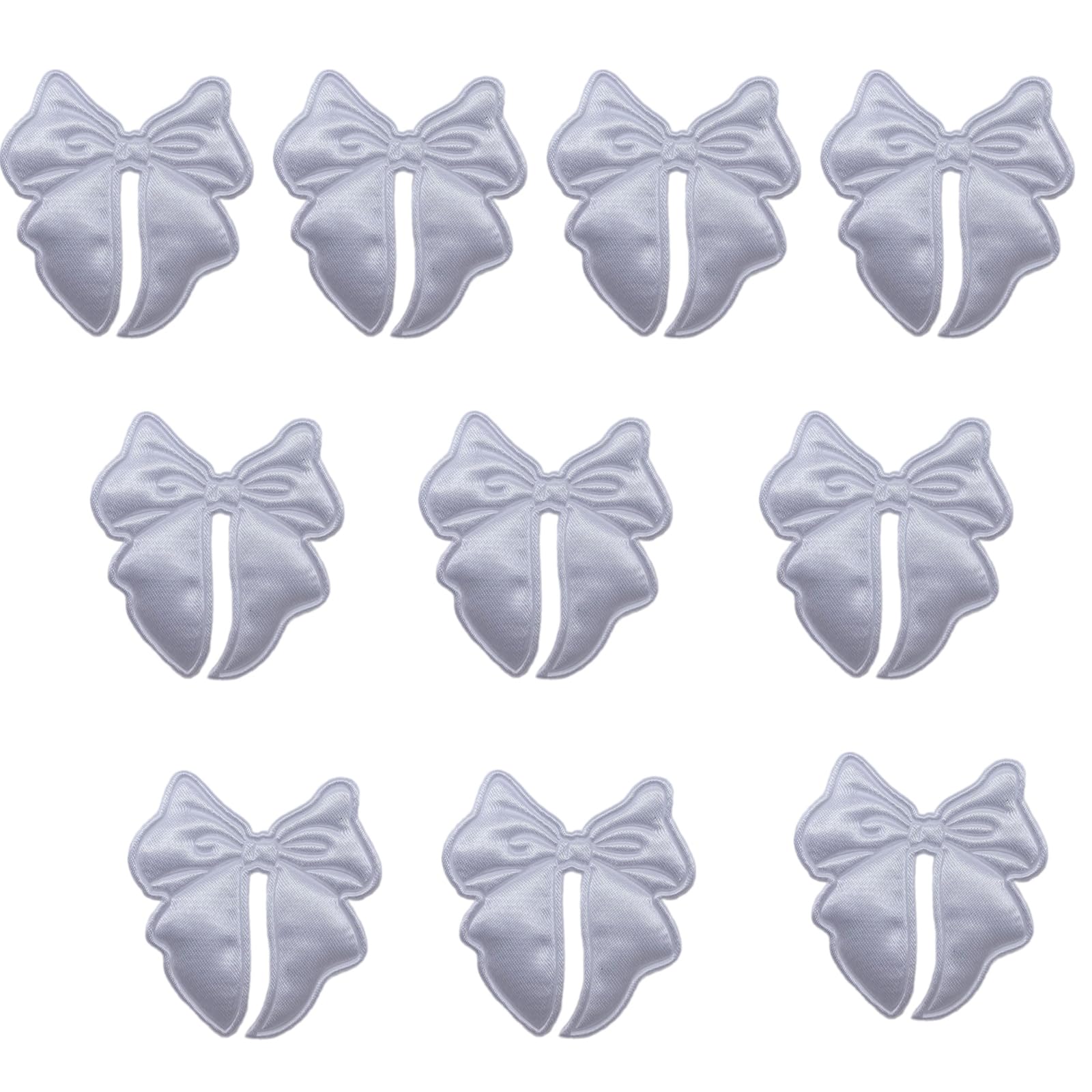 Jazuaiao 10 Pcs Bows Patches Double Side Decorative Sew on Applique Bowknot Embroidered