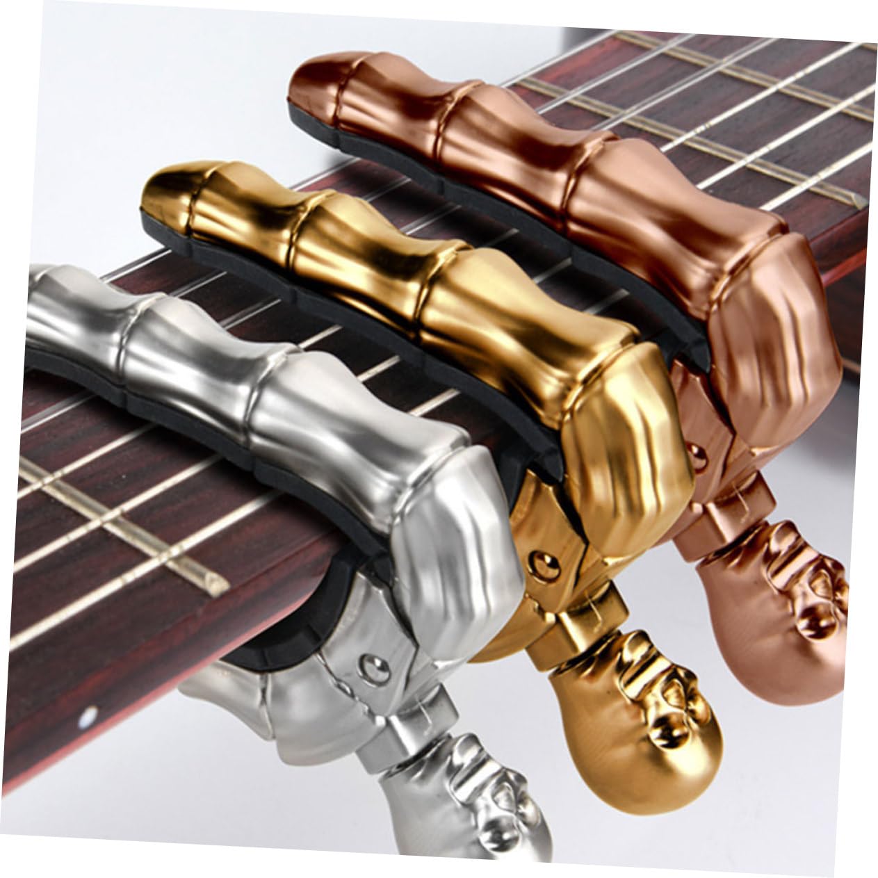 Toyvian 2 Capos De Guitarra Con Forma De Calavera Para Guitarras Acústicas Clip De Afinación Fácil Accesorios Para Guitarra